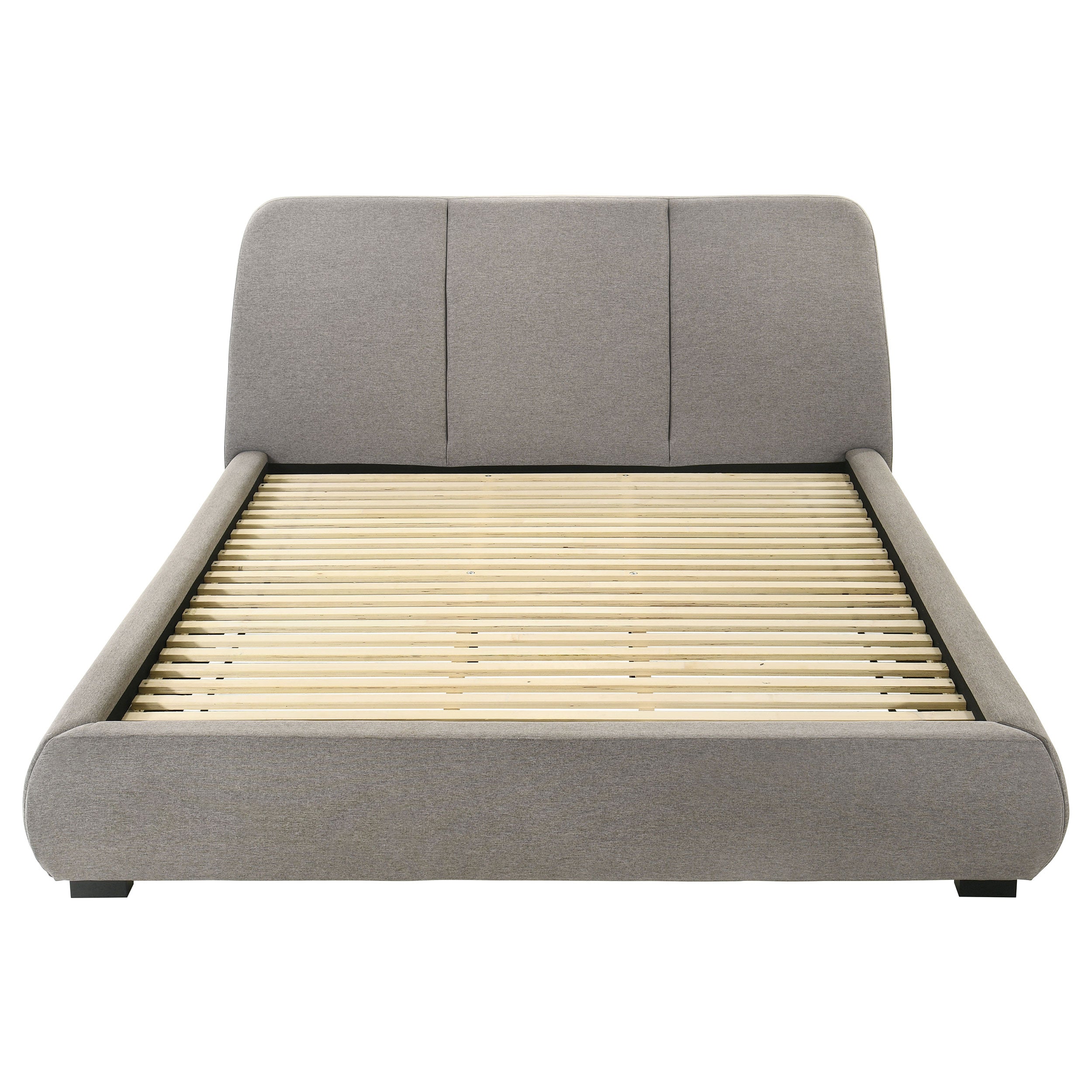 Mokena 46-inch Upholstered Eastern King Platform Bed Taupe-