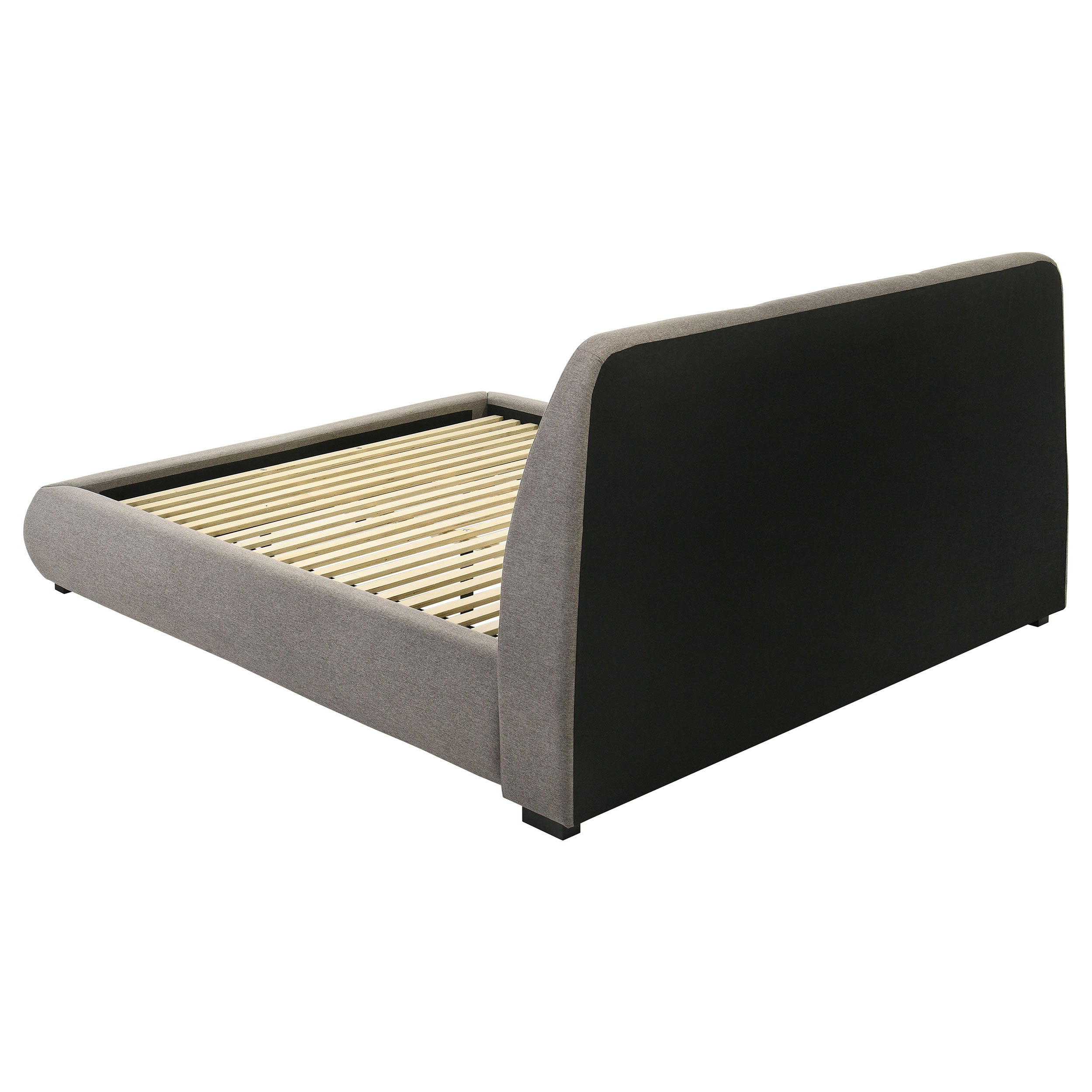 Mokena 46-inch Upholstered Eastern King Platform Bed Taupe-