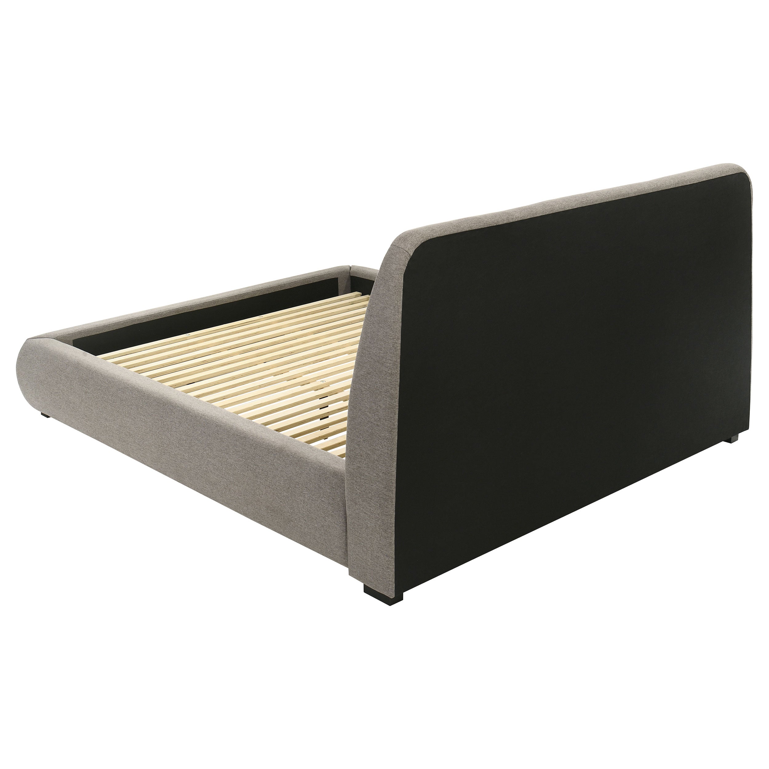Mokena 46-inch Upholstered California King Platform Bed Taupe-