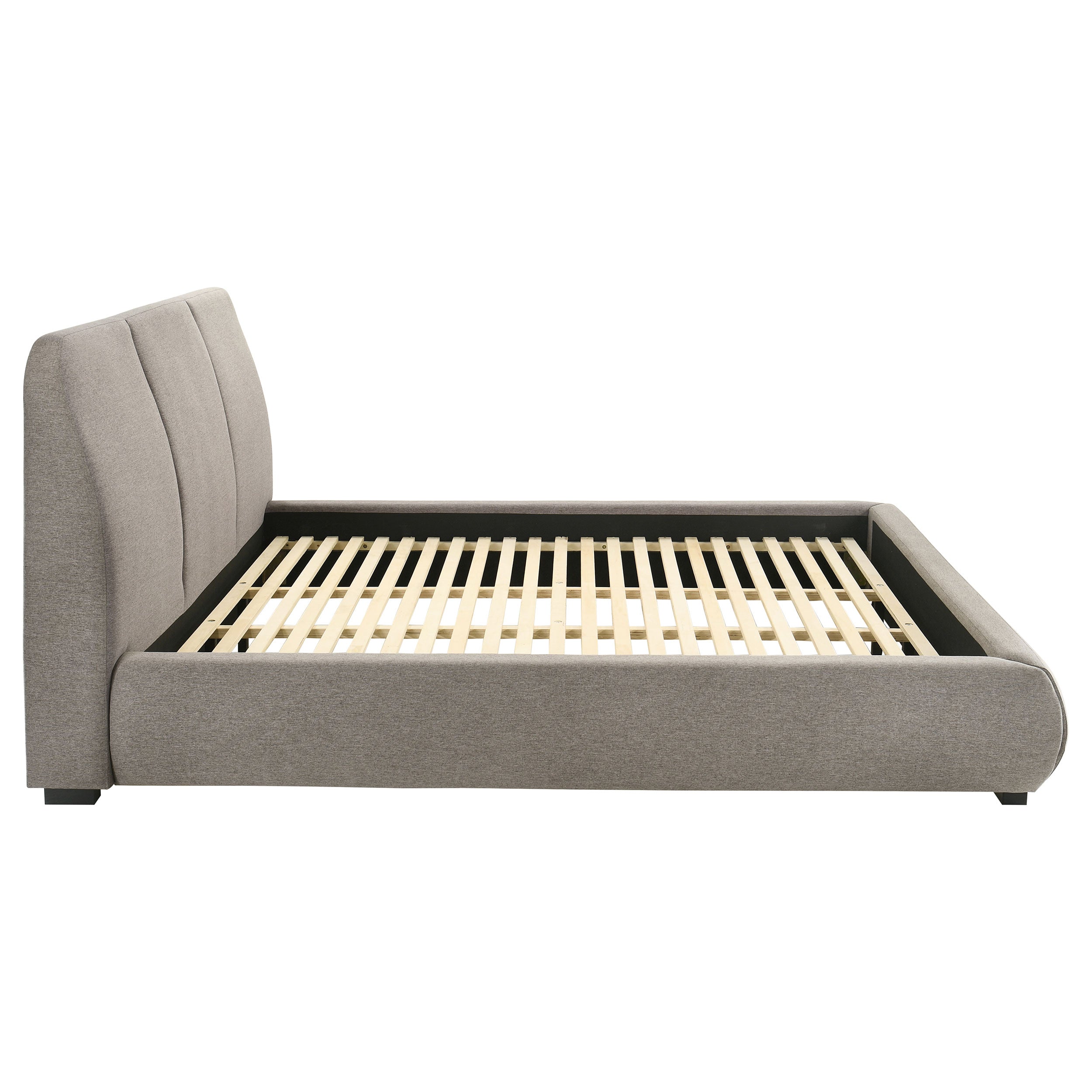 Mokena 46-inch Upholstered California King Platform Bed Taupe-