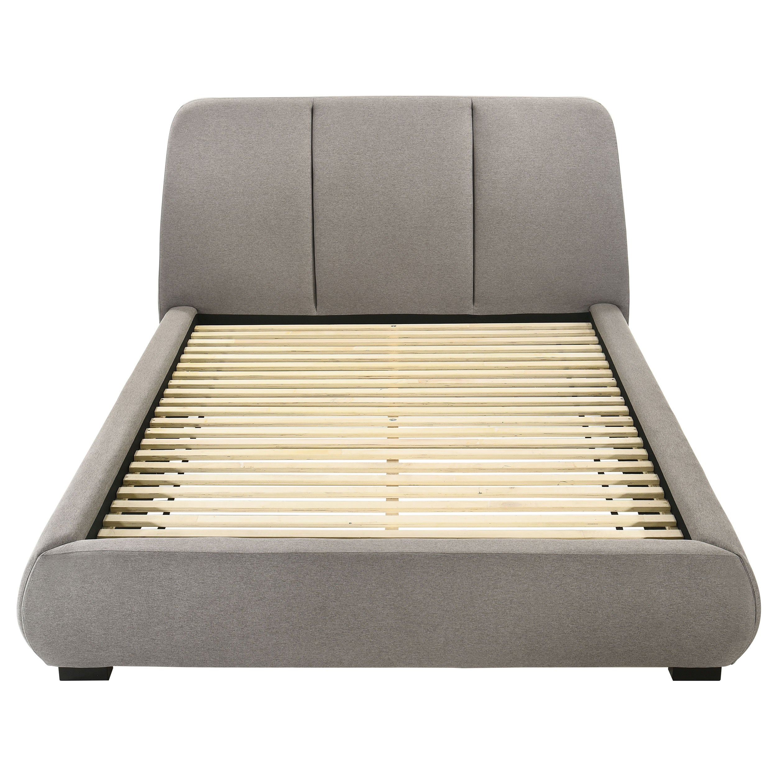 Mokena 46-inch Upholstered Queen Platform Bed Taupe-