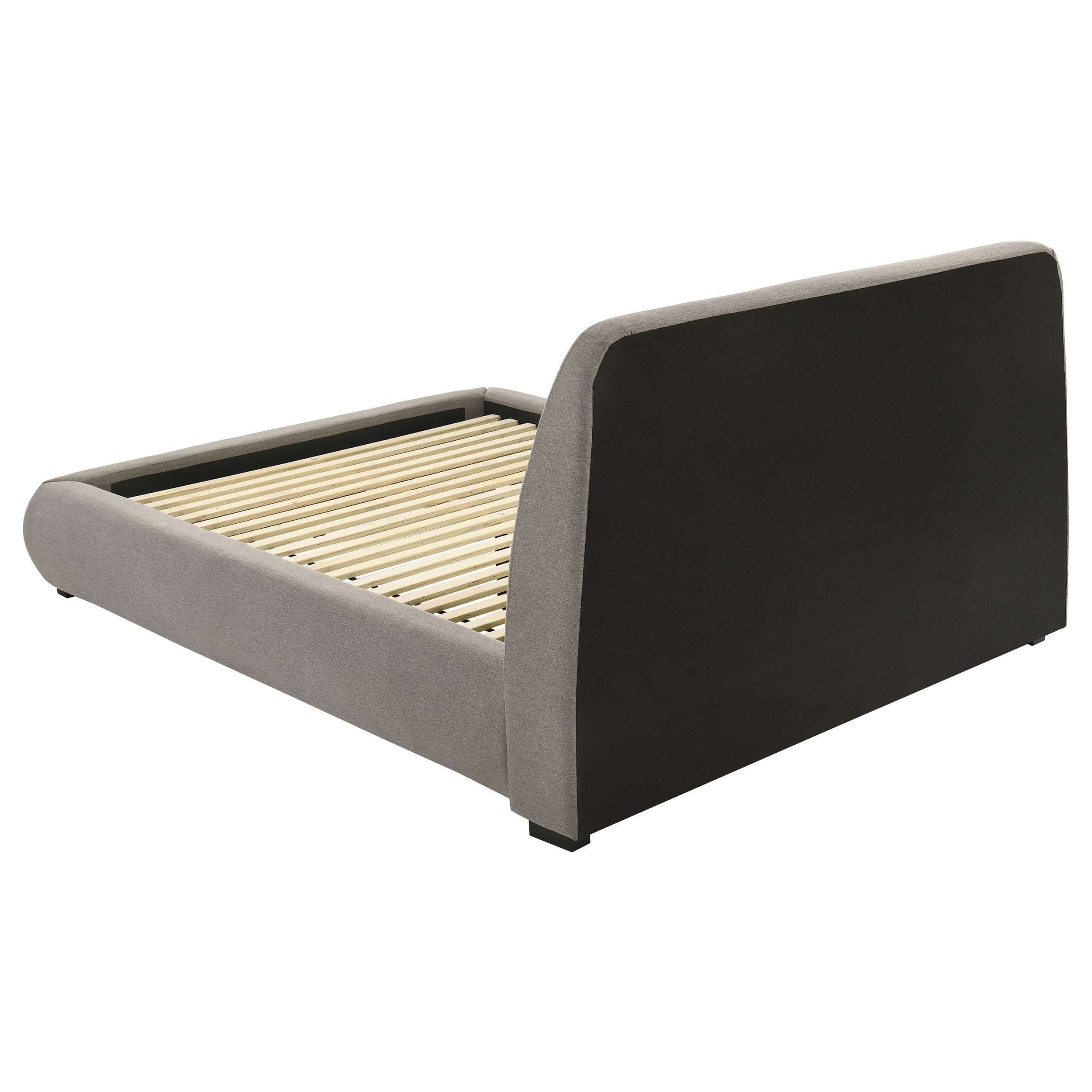 Mokena 46-inch Upholstered Queen Platform Bed Taupe-
