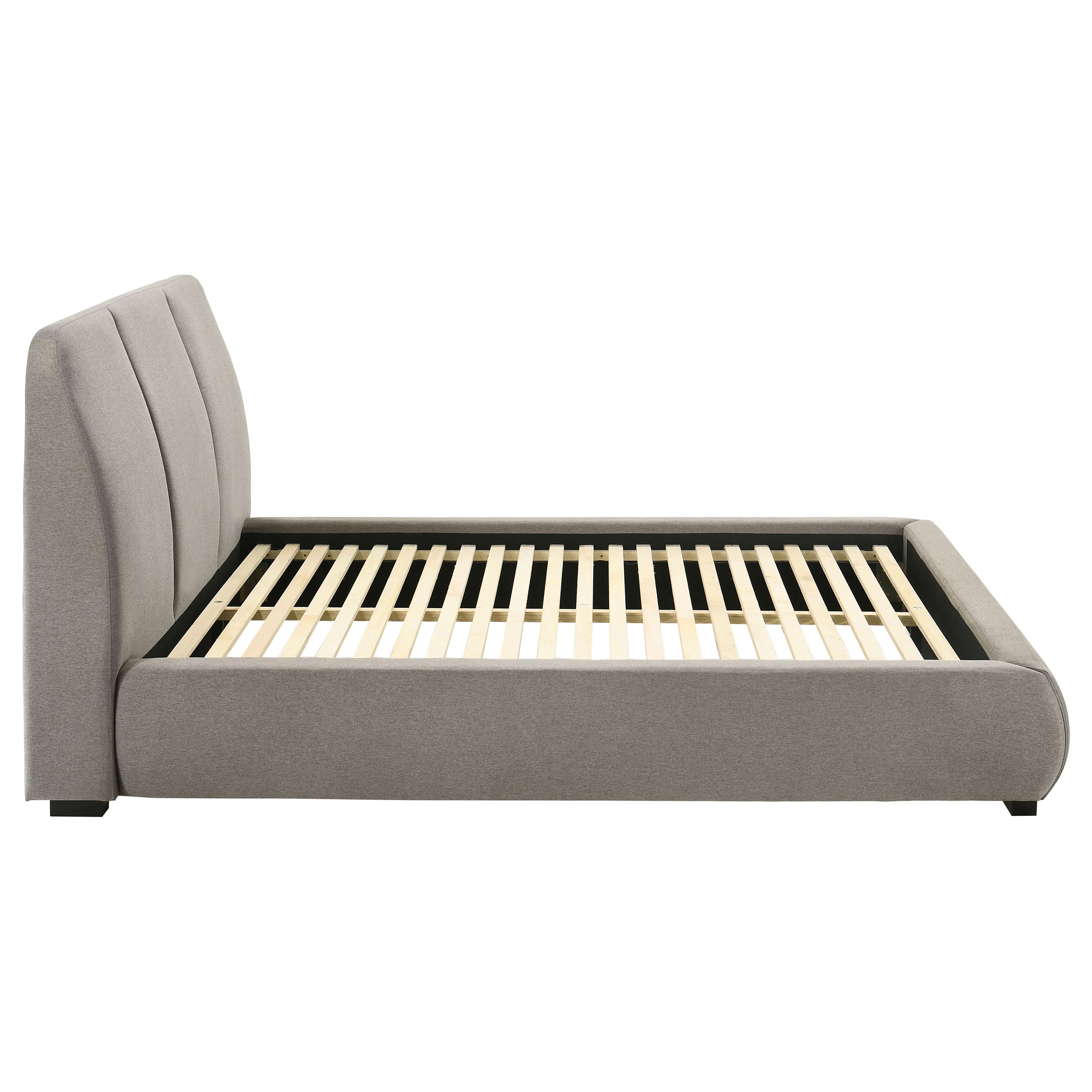 Mokena 46-inch Upholstered Queen Platform Bed Taupe-