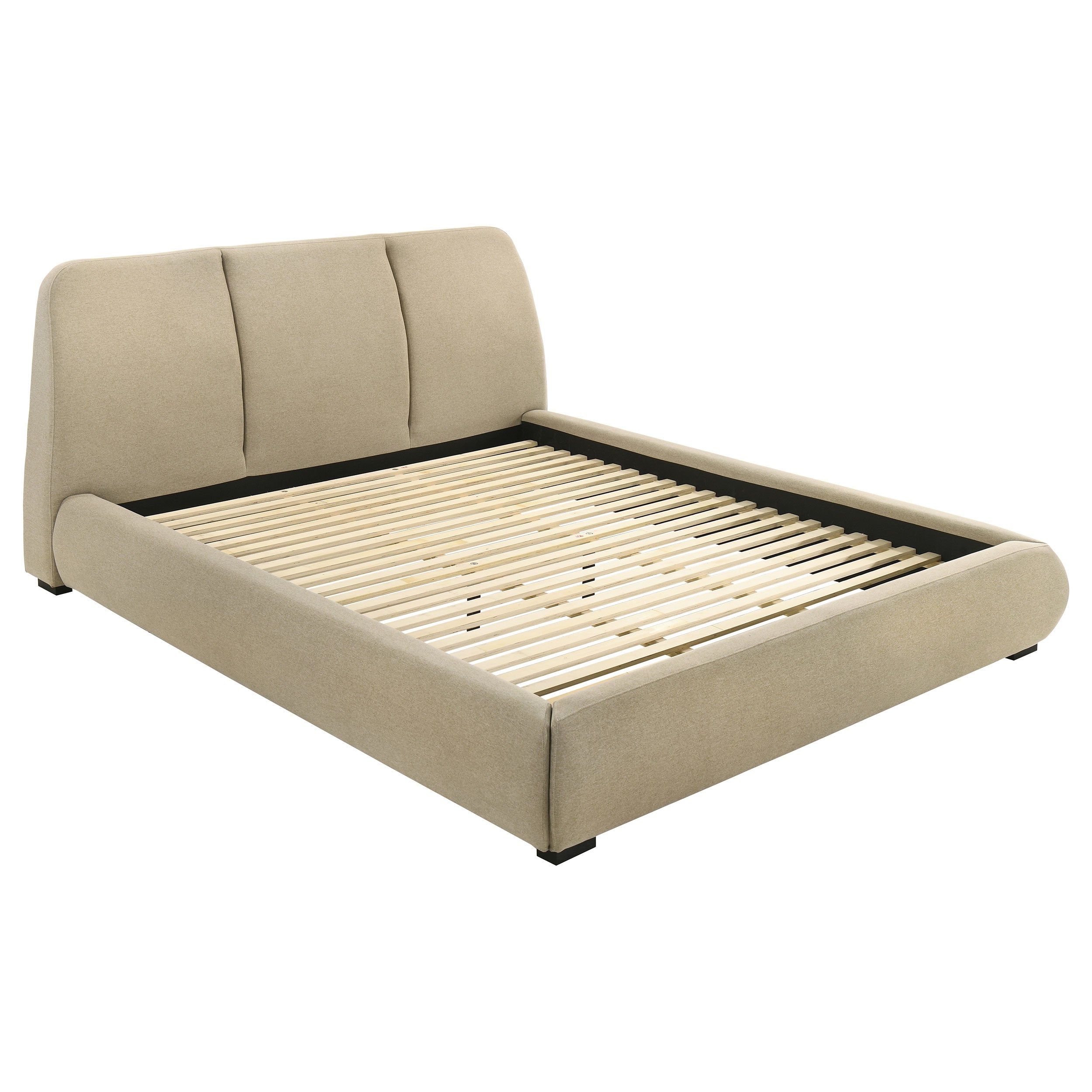 Mokena 46-inch Upholstered California King Platform Bed Brown-