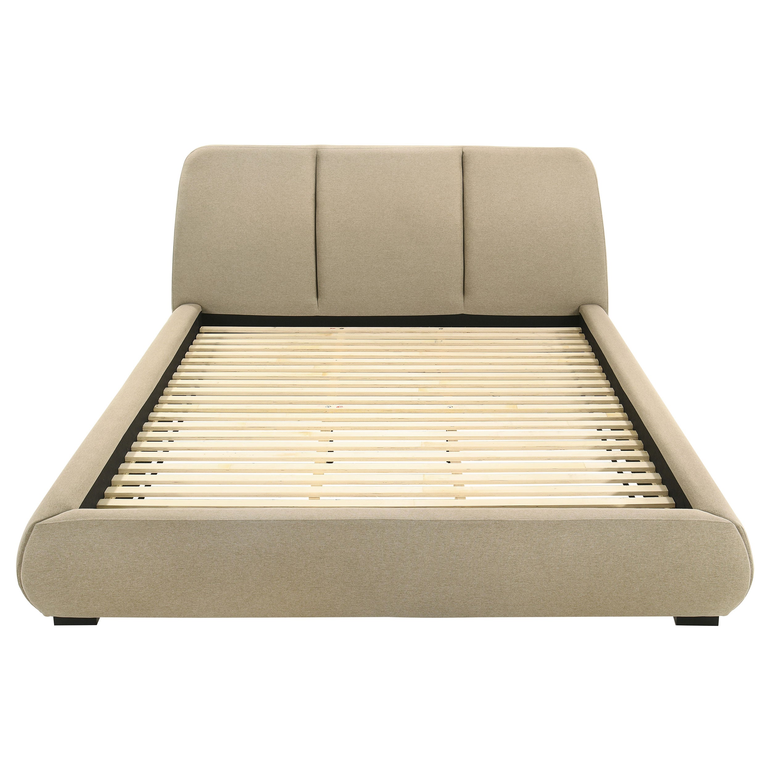 Mokena 46-inch Upholstered California King Platform Bed Brown-