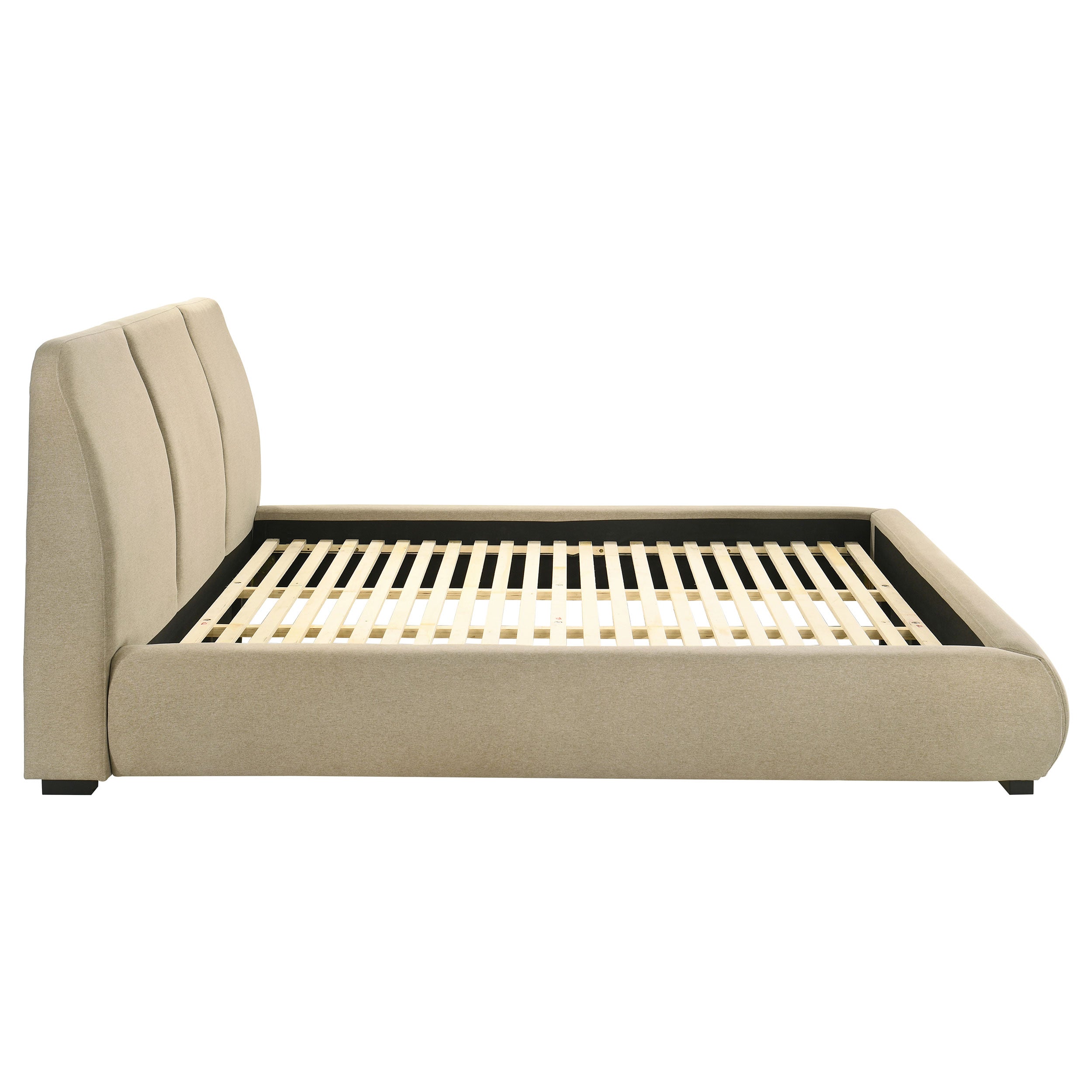 Mokena 46-inch Upholstered California King Platform Bed Brown-