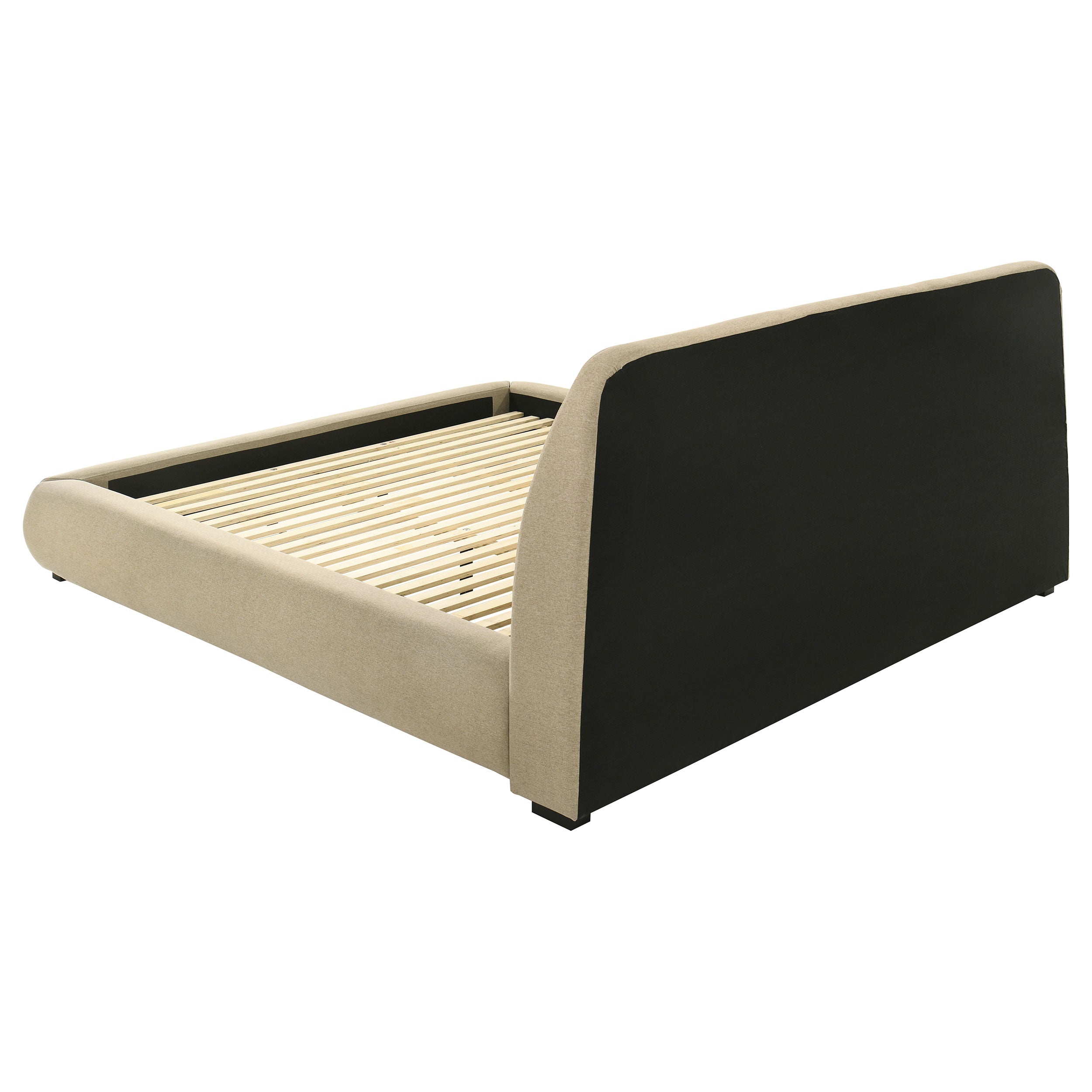 Mokena 46-inch Upholstered California King Platform Bed Brown-