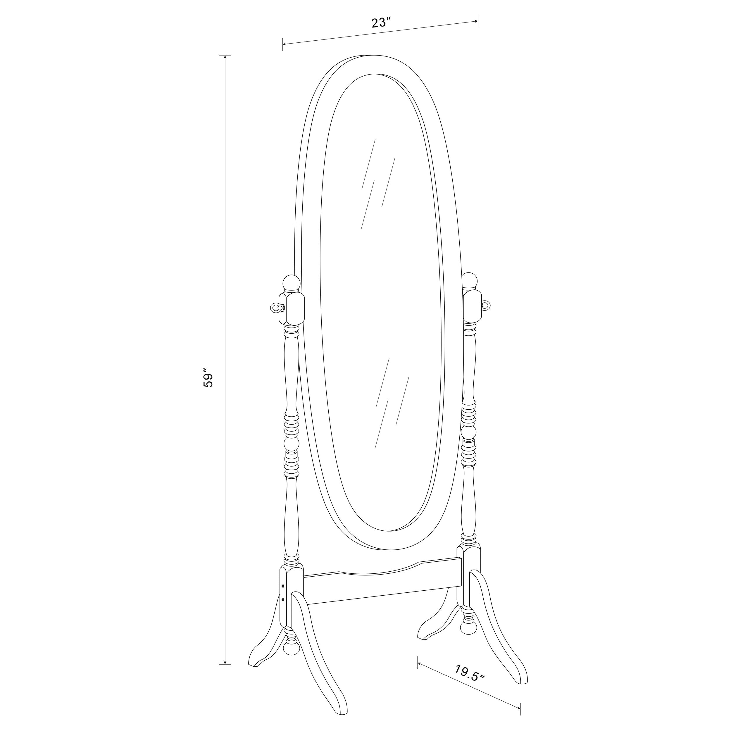 Foyet Wood Adjustable Full Length Cheval Mirror Merlot-CoasterEveryday