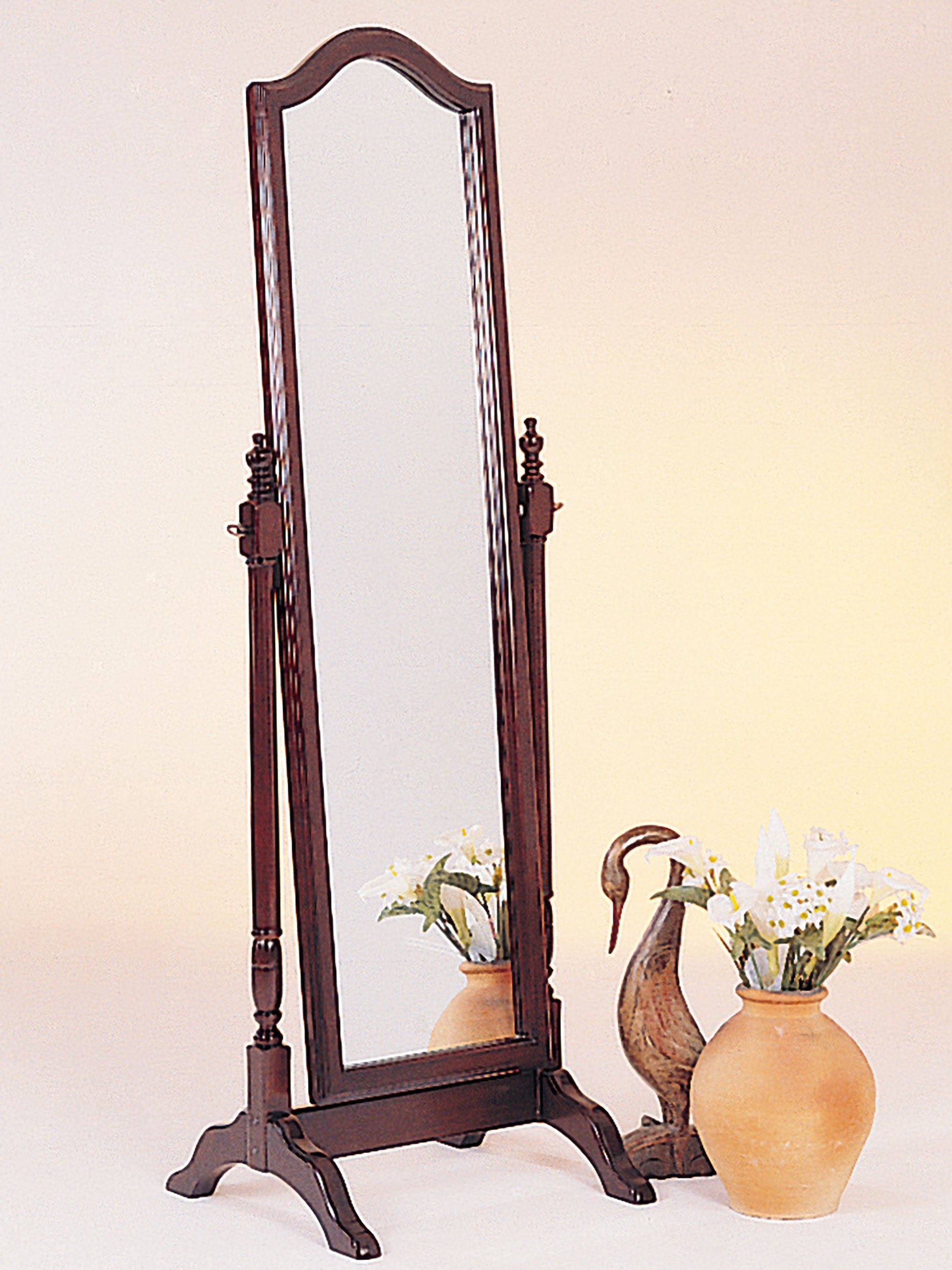 Cabot Wood Adjustable Full Length Cheval Mirror Merlot-CoasterEveryday