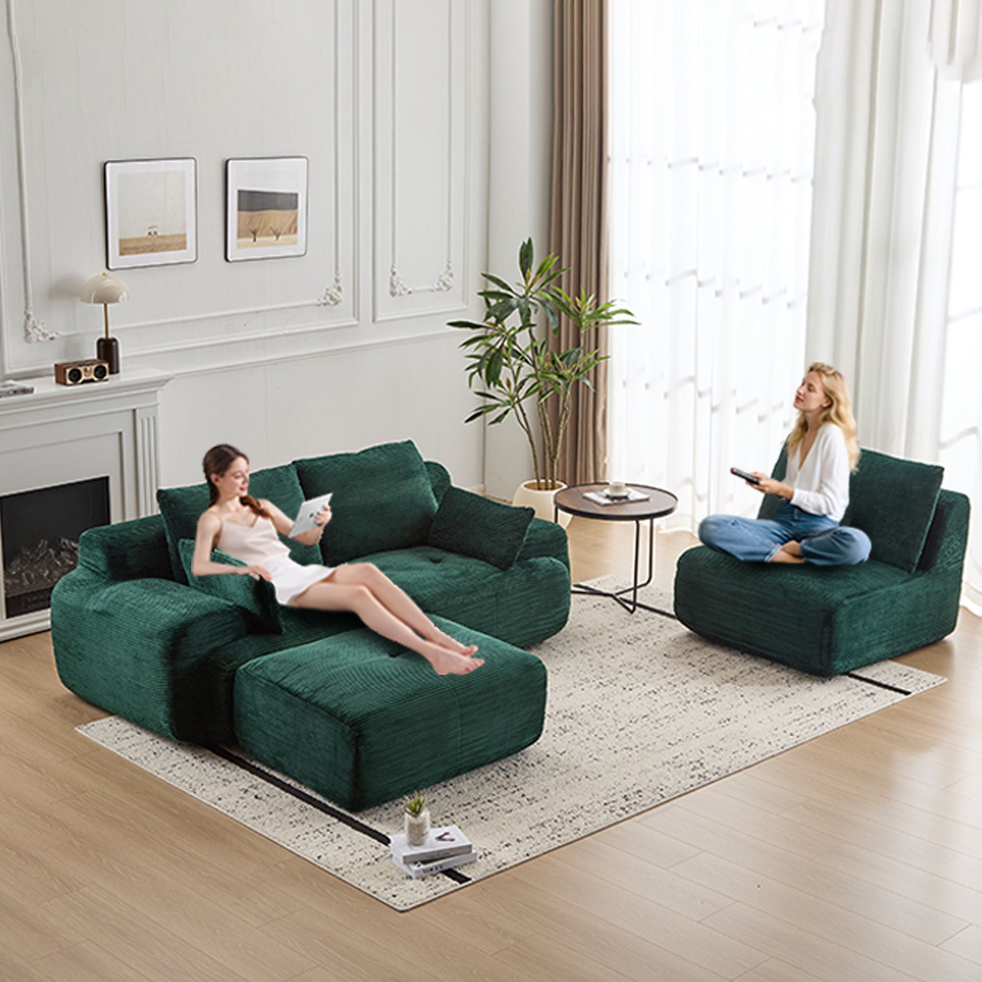 Compressed Sofa, Large Sectional Couches For Living Room, - Green
