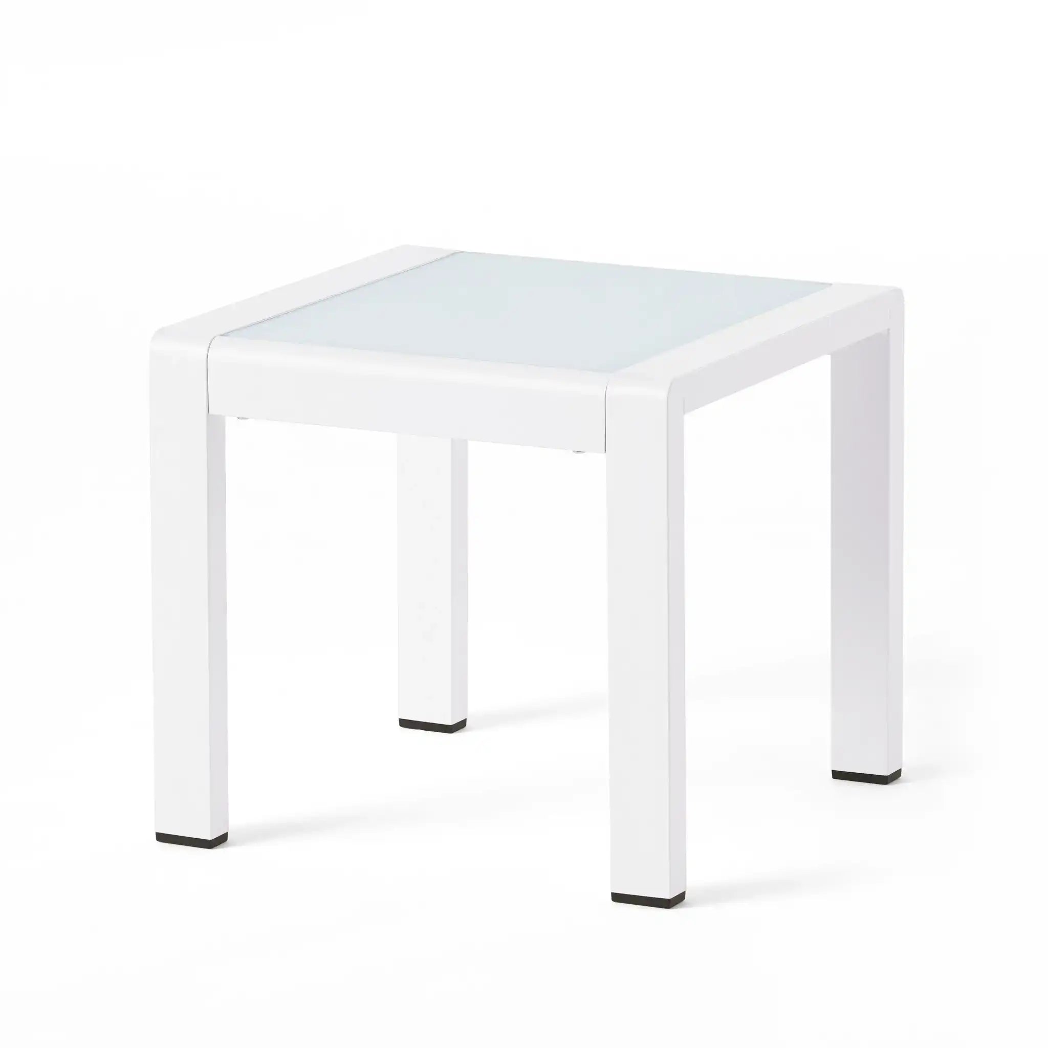 Cape Coral - Contemporary Side Table With Frosted Glass Top