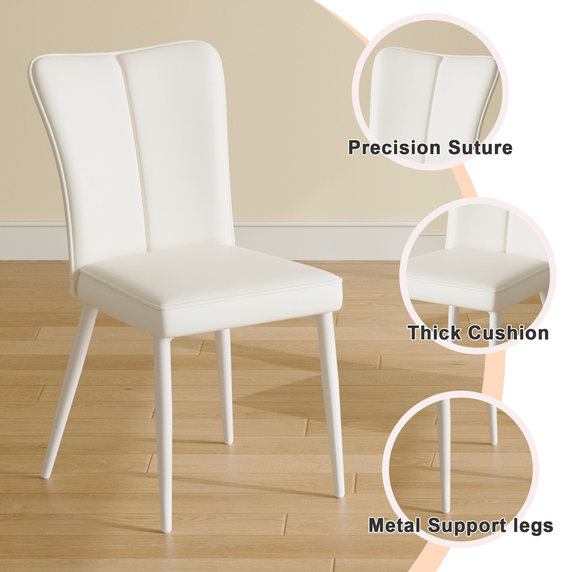 Modern Minimalist Dining Chairs With Metal Legs