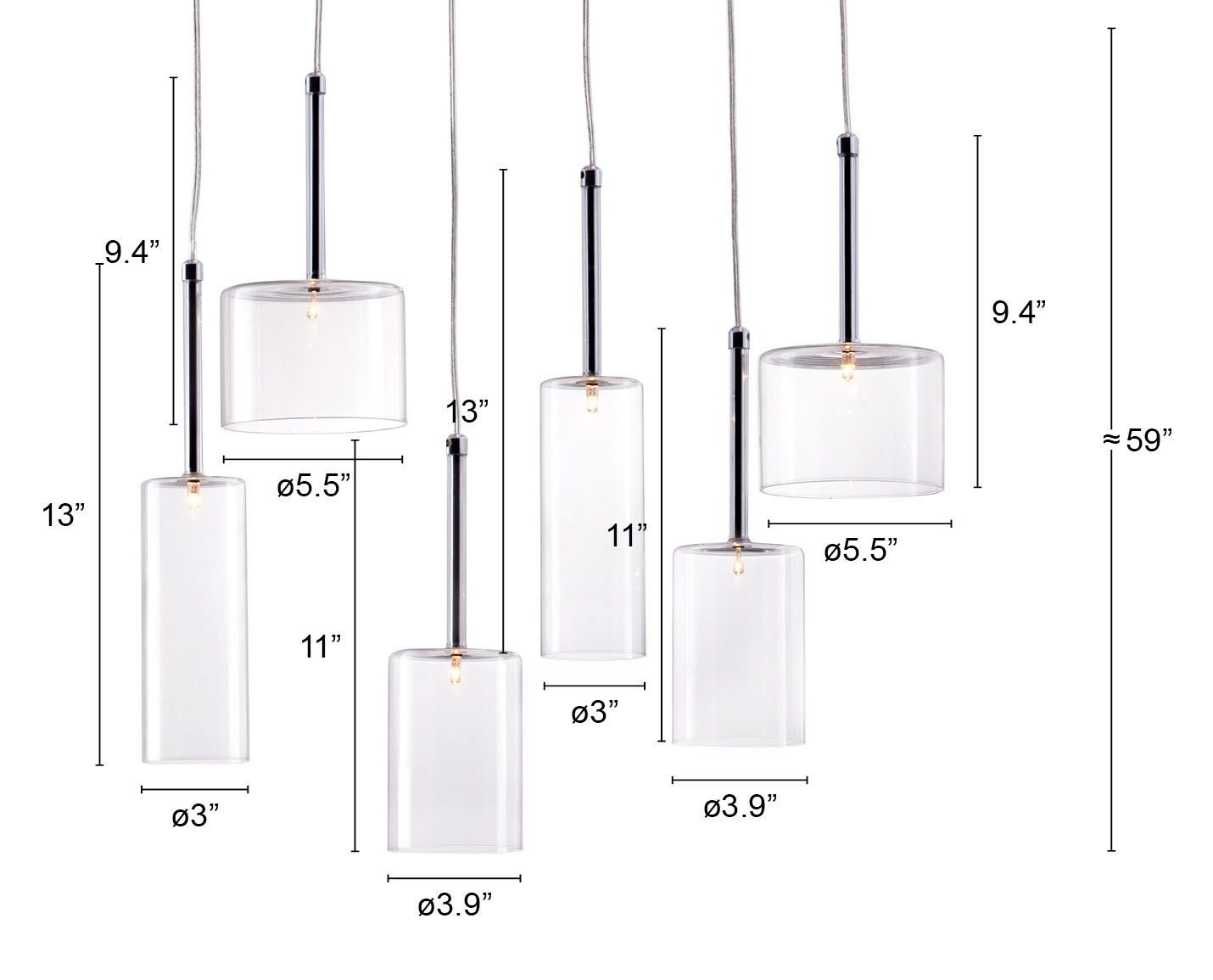 Hale - Ceiling Lamp - Clear