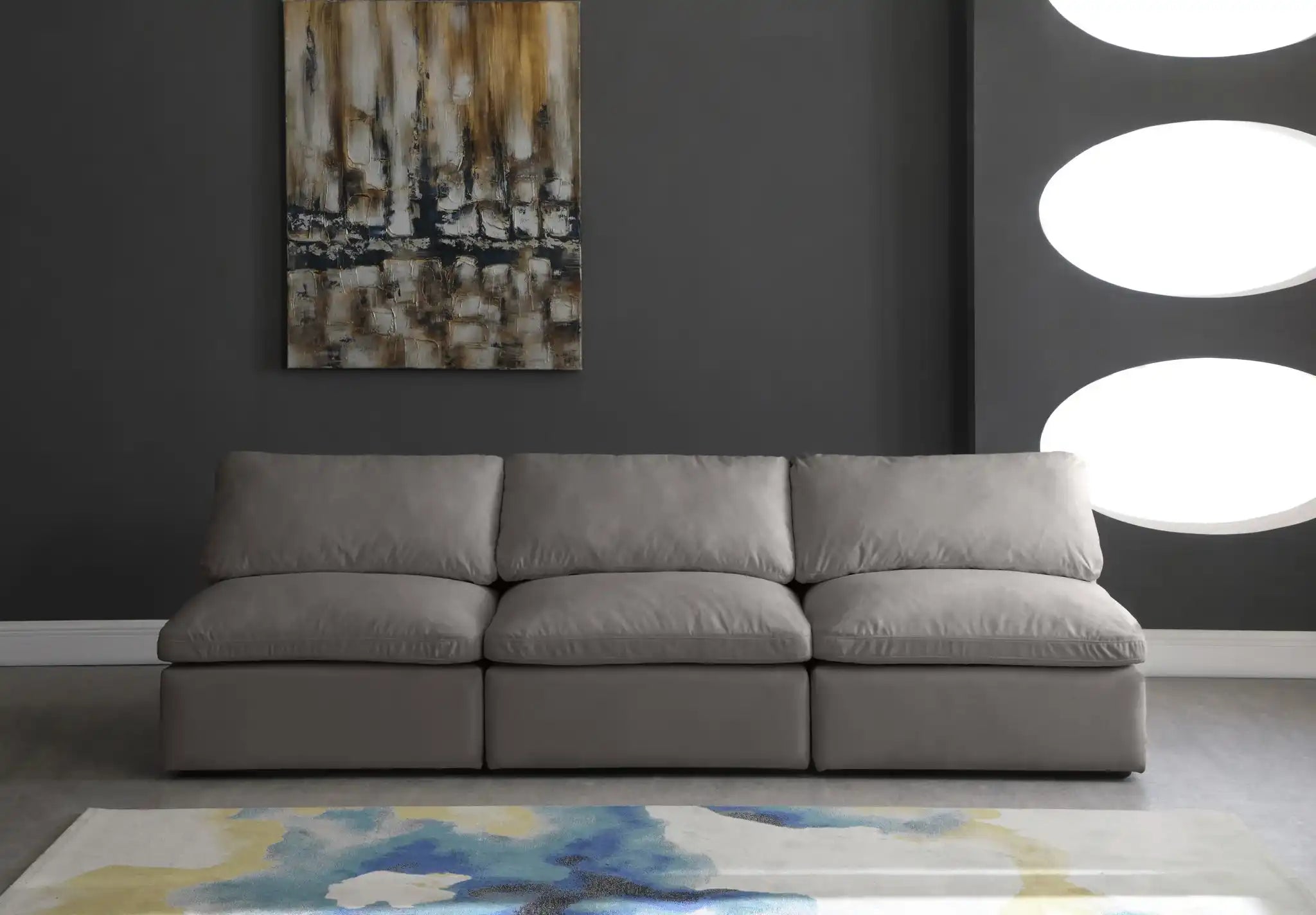 Plush - Modular Armless 3 Seat Sofa