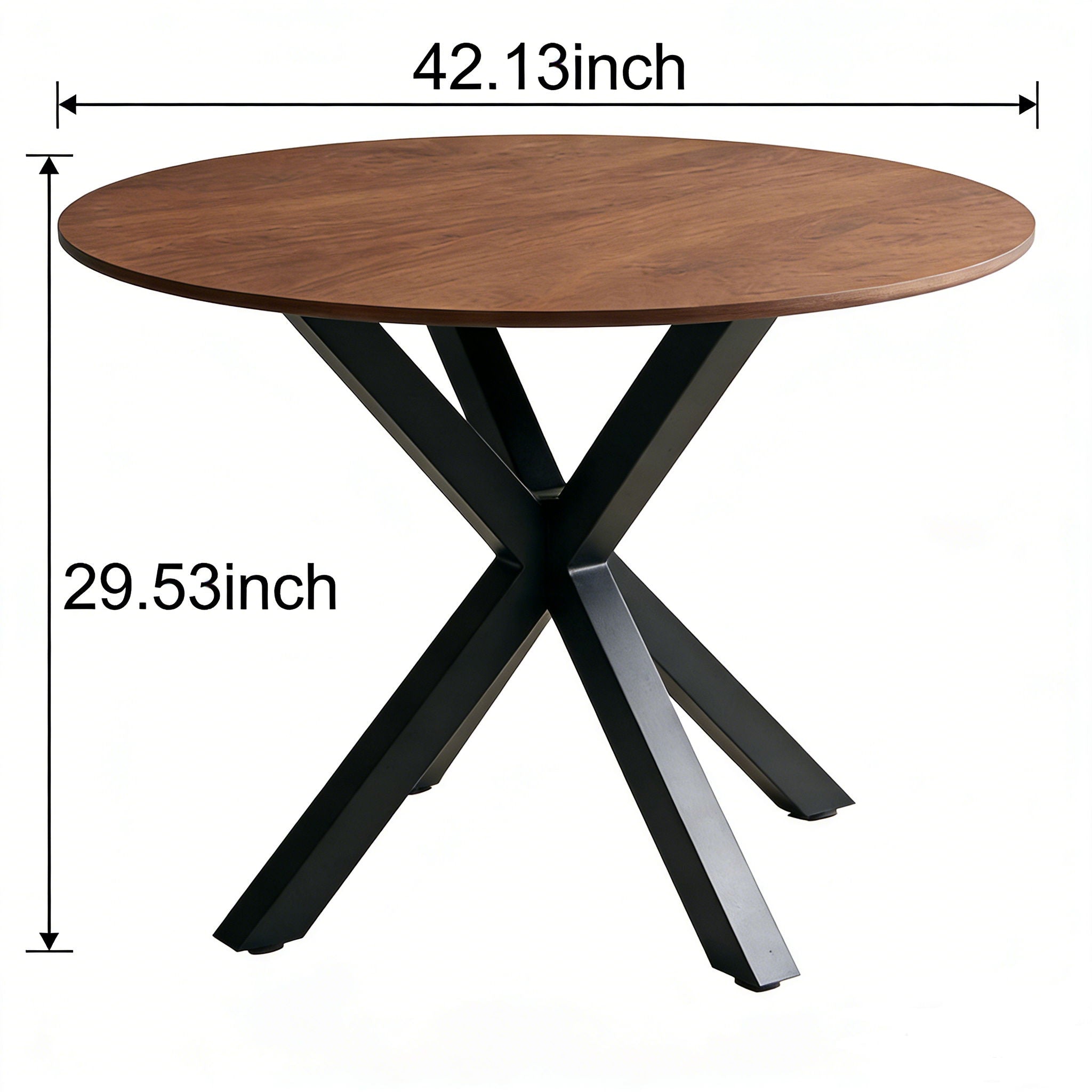 Table Mid-Century Dining Table For 4 - 6 People With Round Table Top, Pedestal Dining Table, End Table Leisure Coffee Table, Cross Leg