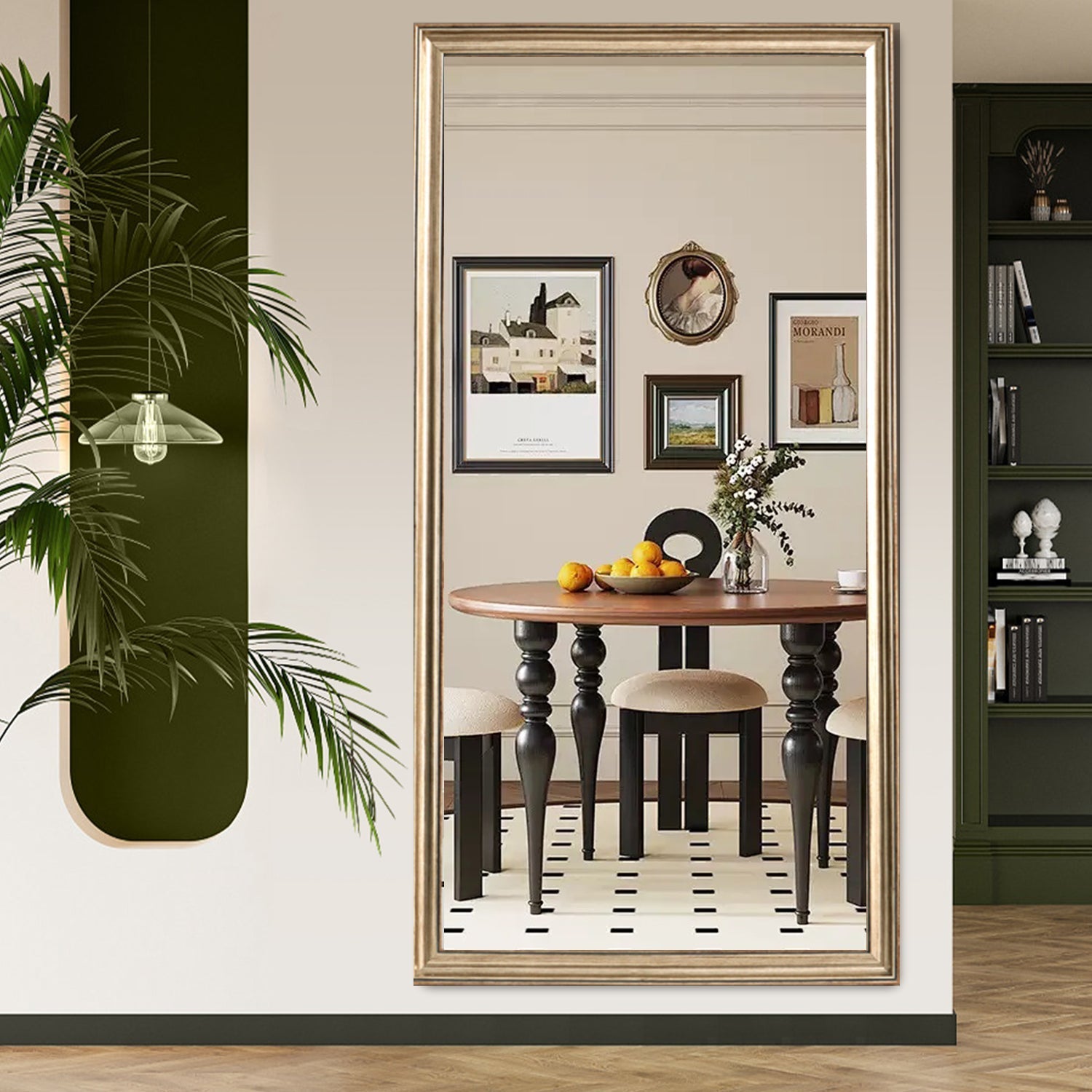 70' x 32' Gold Full Length Floor Mirror with PS Frame, Large Wall Mounted or Leaning Body Mirror for Bedroom, Living Room, Entryway