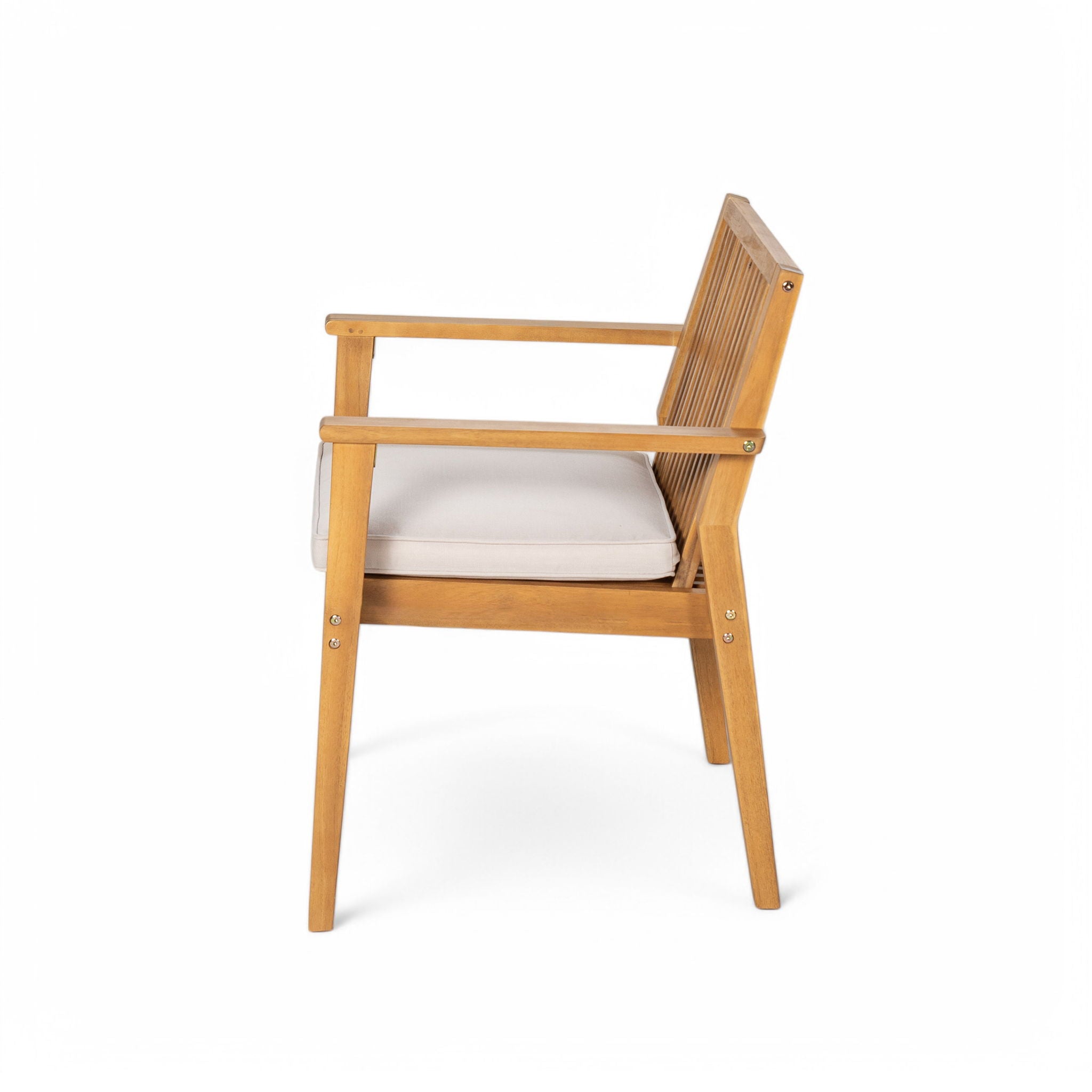 7 Piece Patio Furniture Set Acacia Wood Table And 6 Heavy Duty Cushioned Chairs