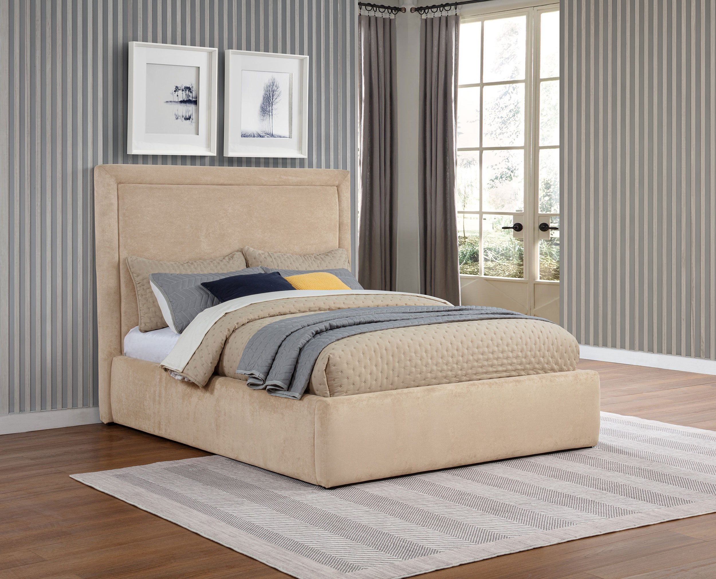 Lawson 54-inch Upholstered Full Platform Bed Light Saddle-
