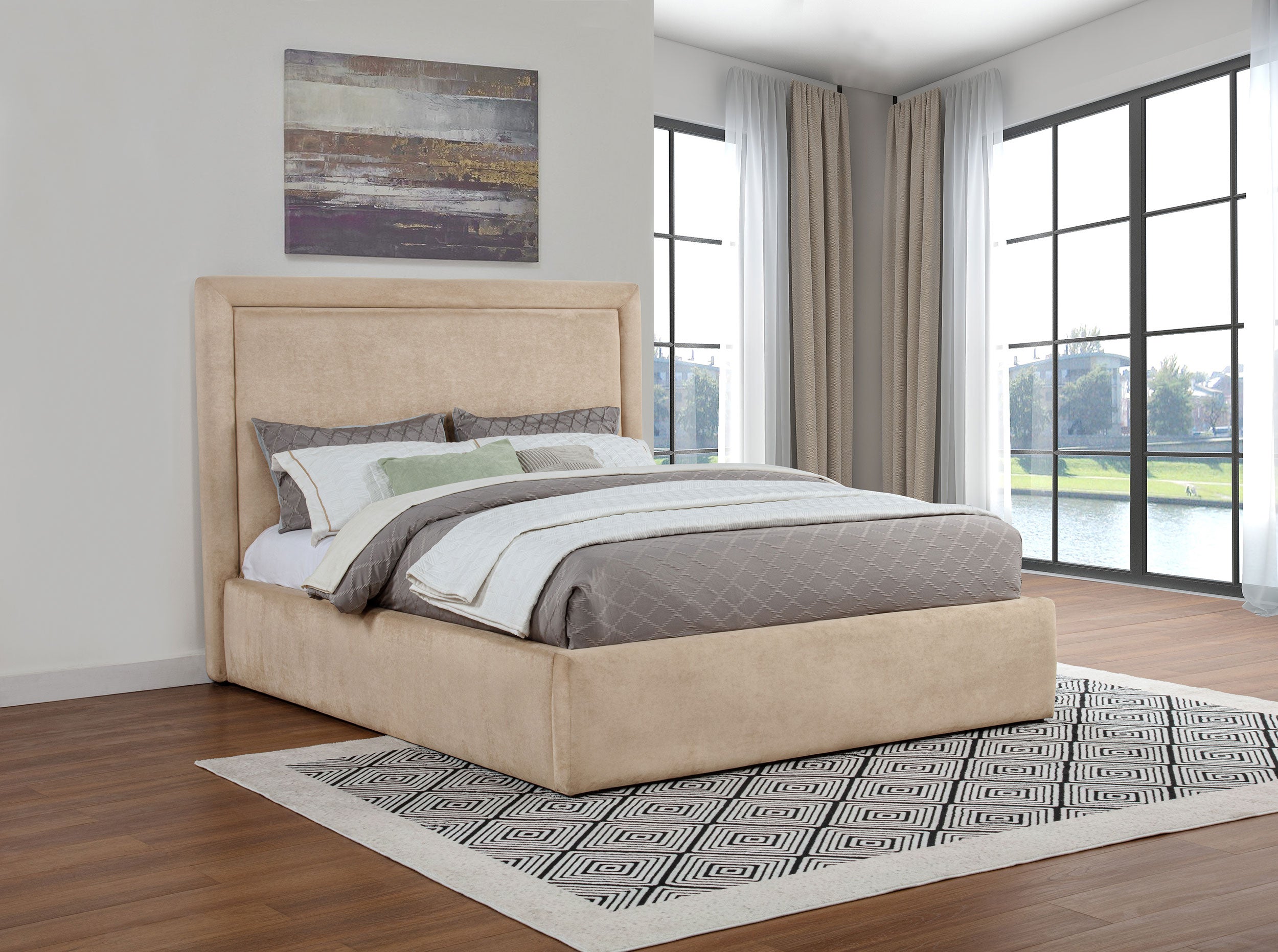 Lawson 54-inch Upholstered Eastern King Platform Bed Saddle-