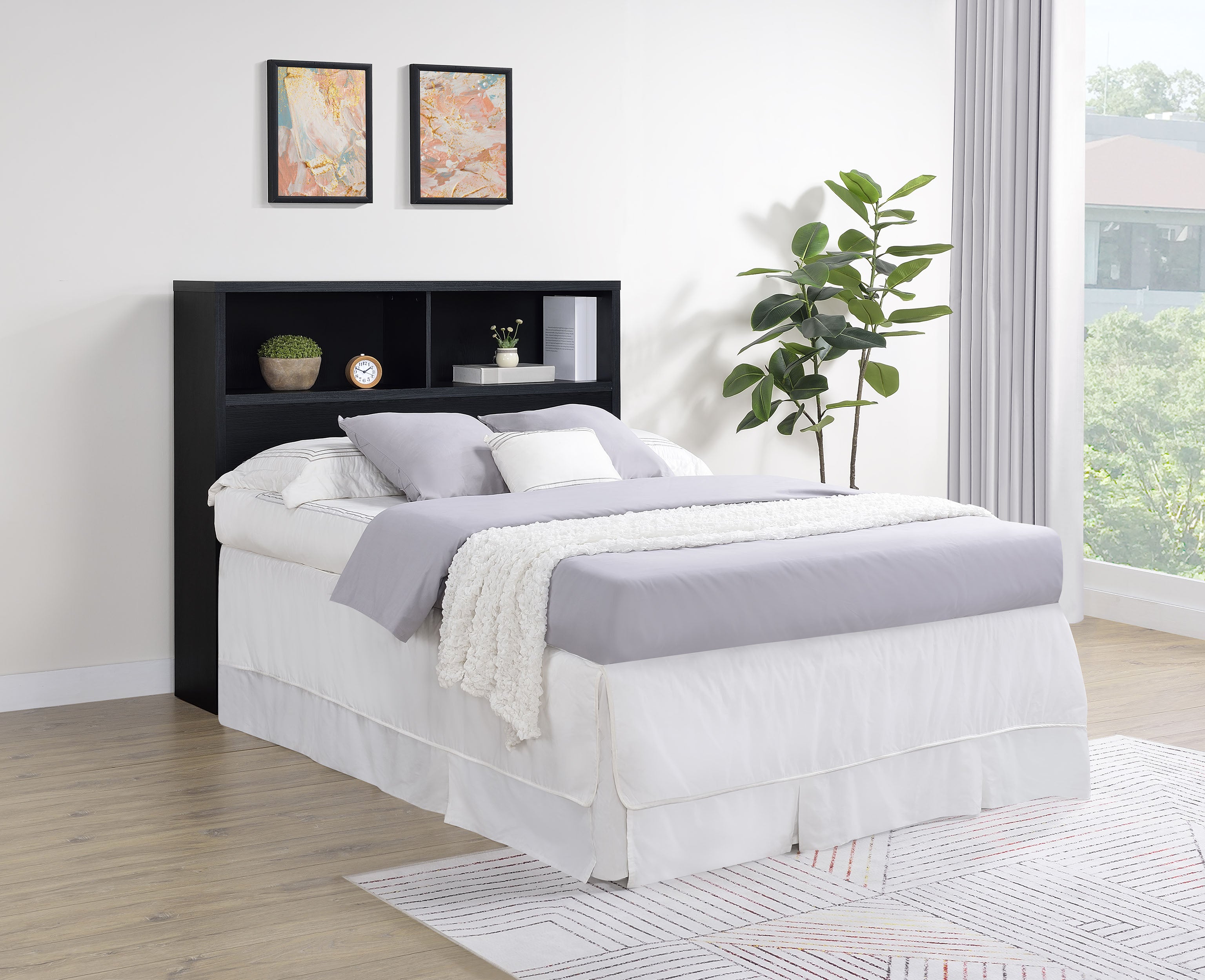 Westpark 49-inch Full Bookcase Headboard Black-