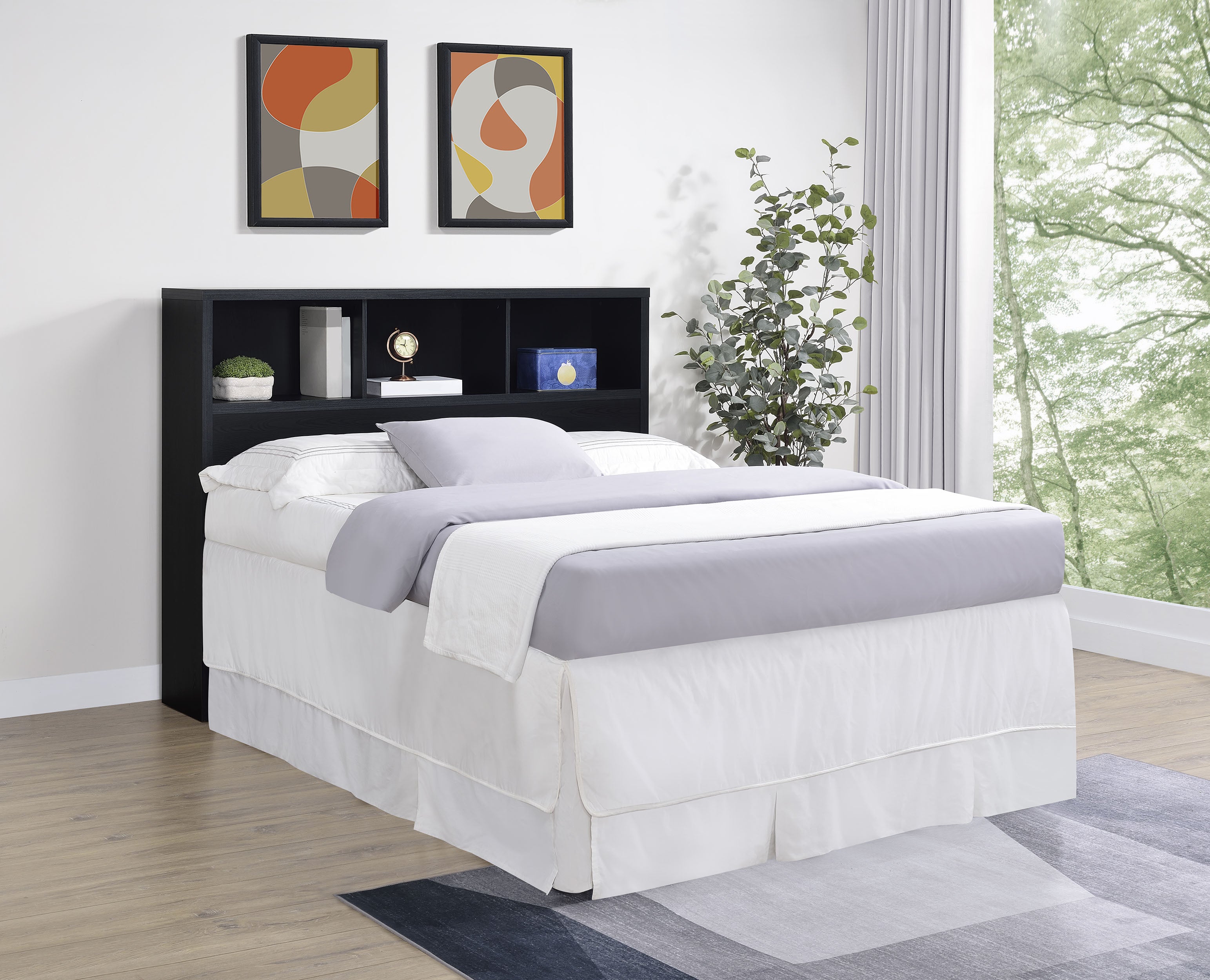 Westpark 49-inch Queen Bookcase Headboard Black-