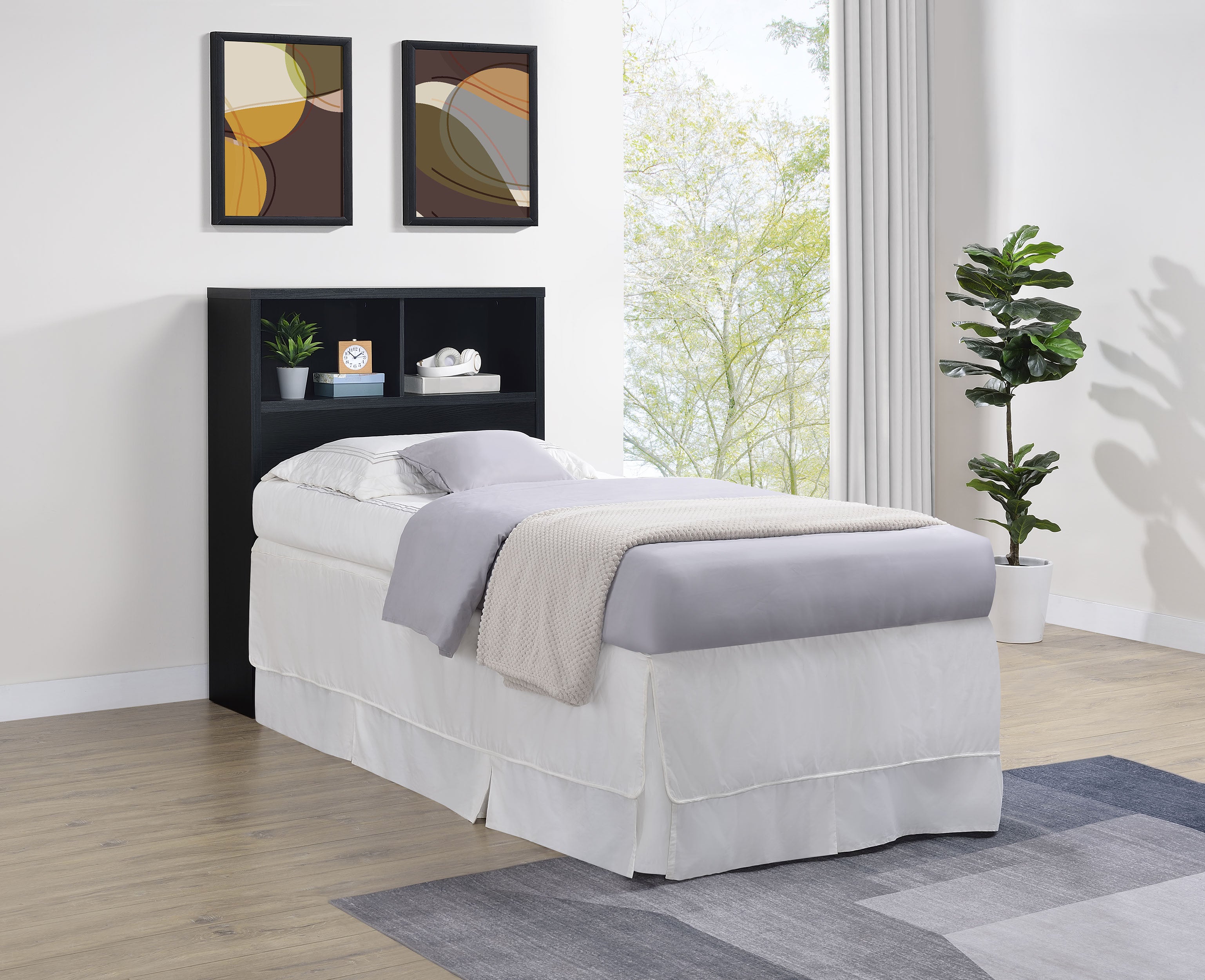 Westpark 49-inch Twin Bookcase Headboard Black-