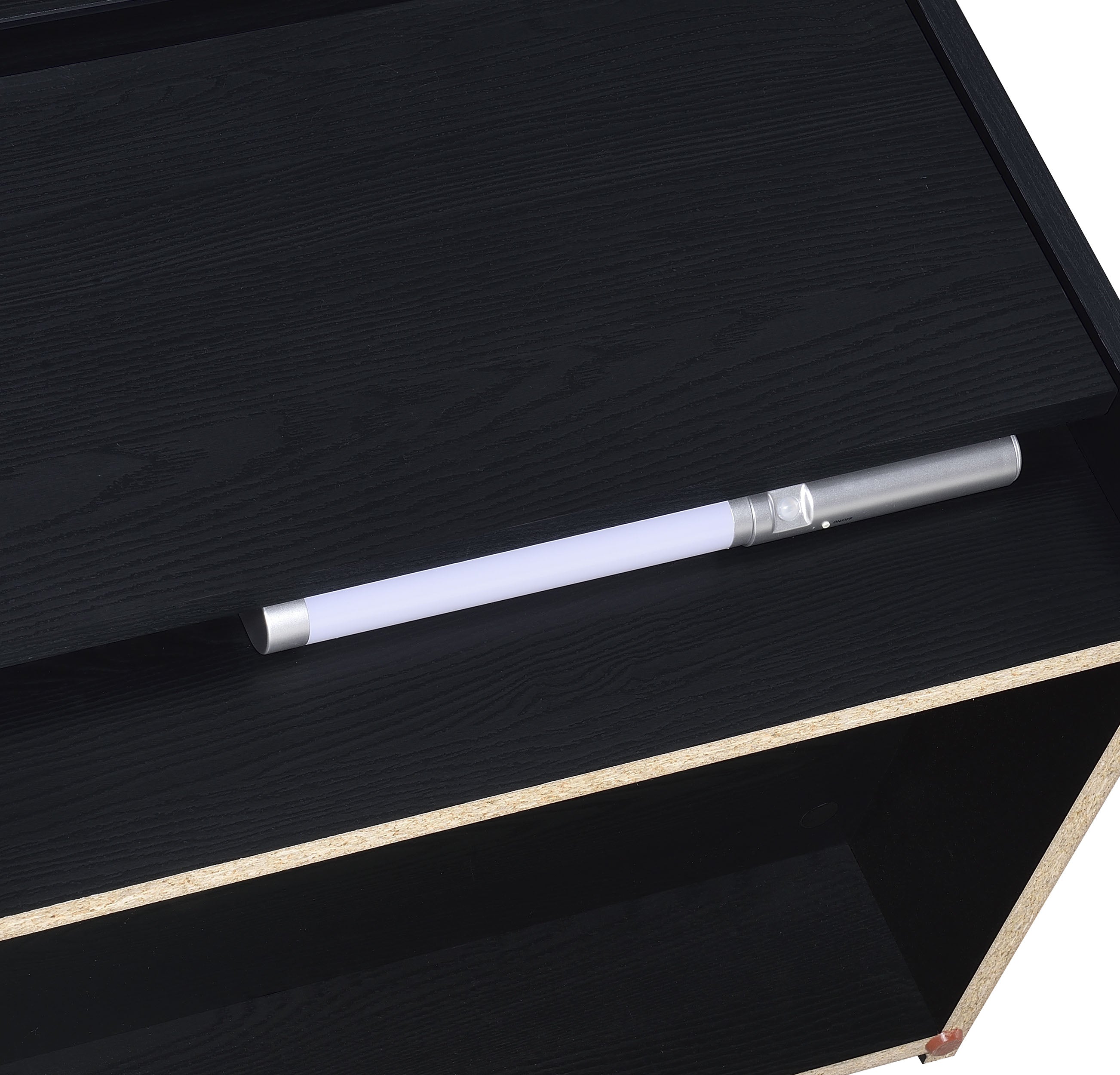 Westpark 2-drawer Nightstand LED Lights and USB Black-