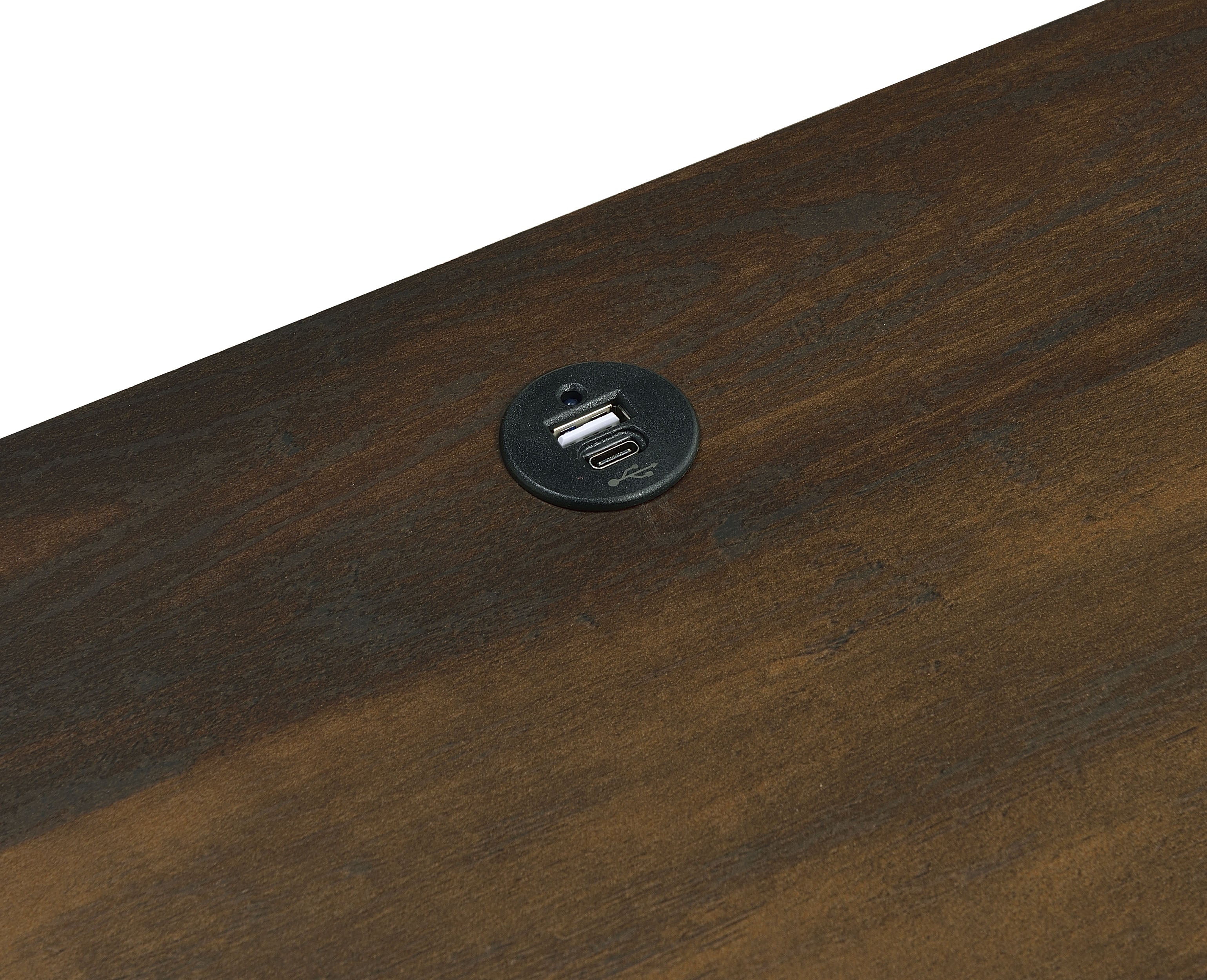 Westpark 2-drawer Nightstand LED Lights and USB Dark Pine-
