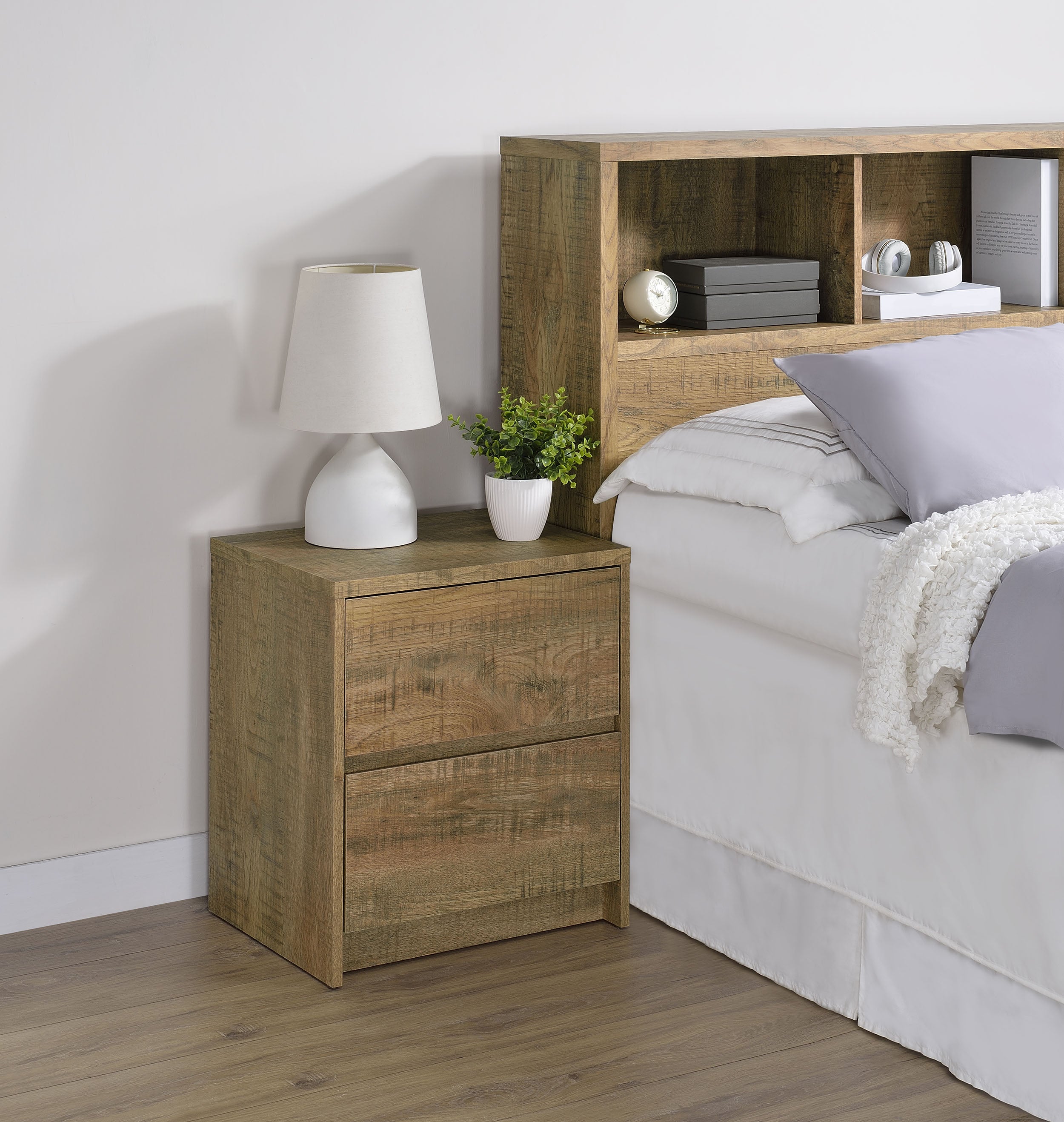 Westpark 2-drawer Nightstand LED Lights and USB Mango-