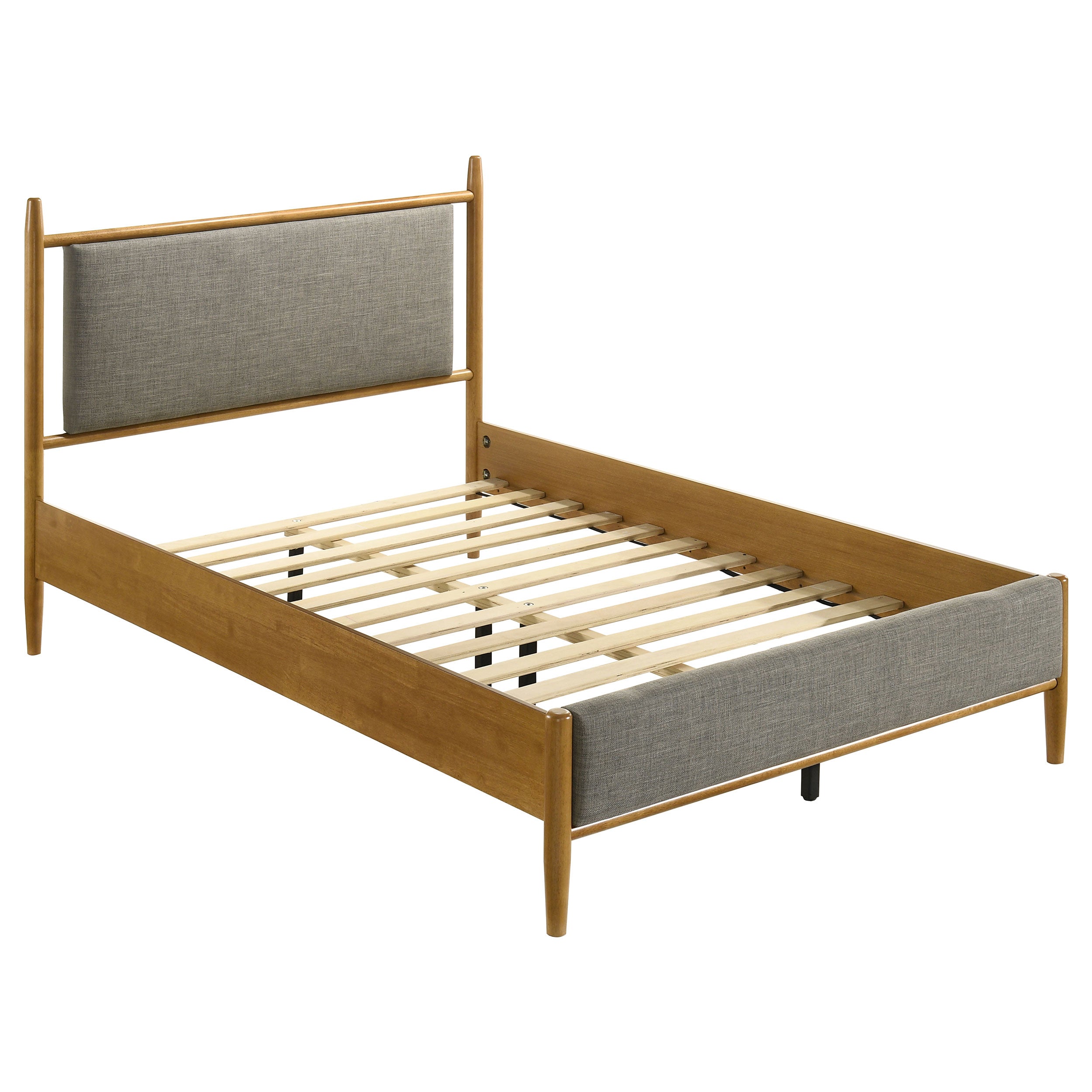 Mason 46-inch Full Panel Platform Bed Grey and Light Brown-