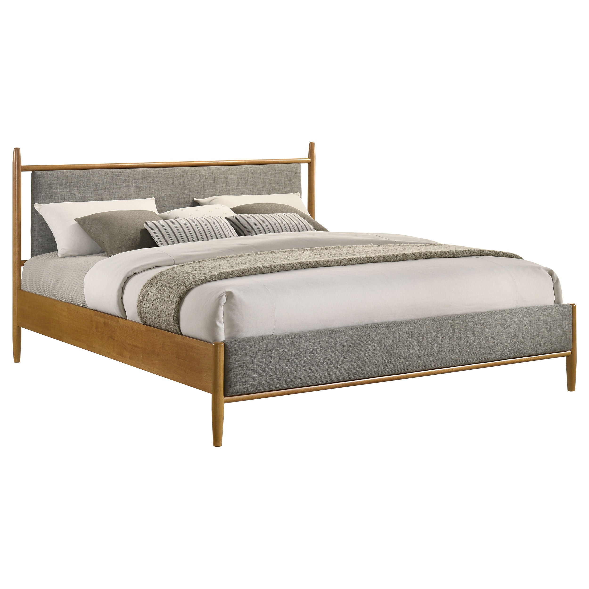 Mason 46-inch Eastern King Panel Platform Bed Light Brown-