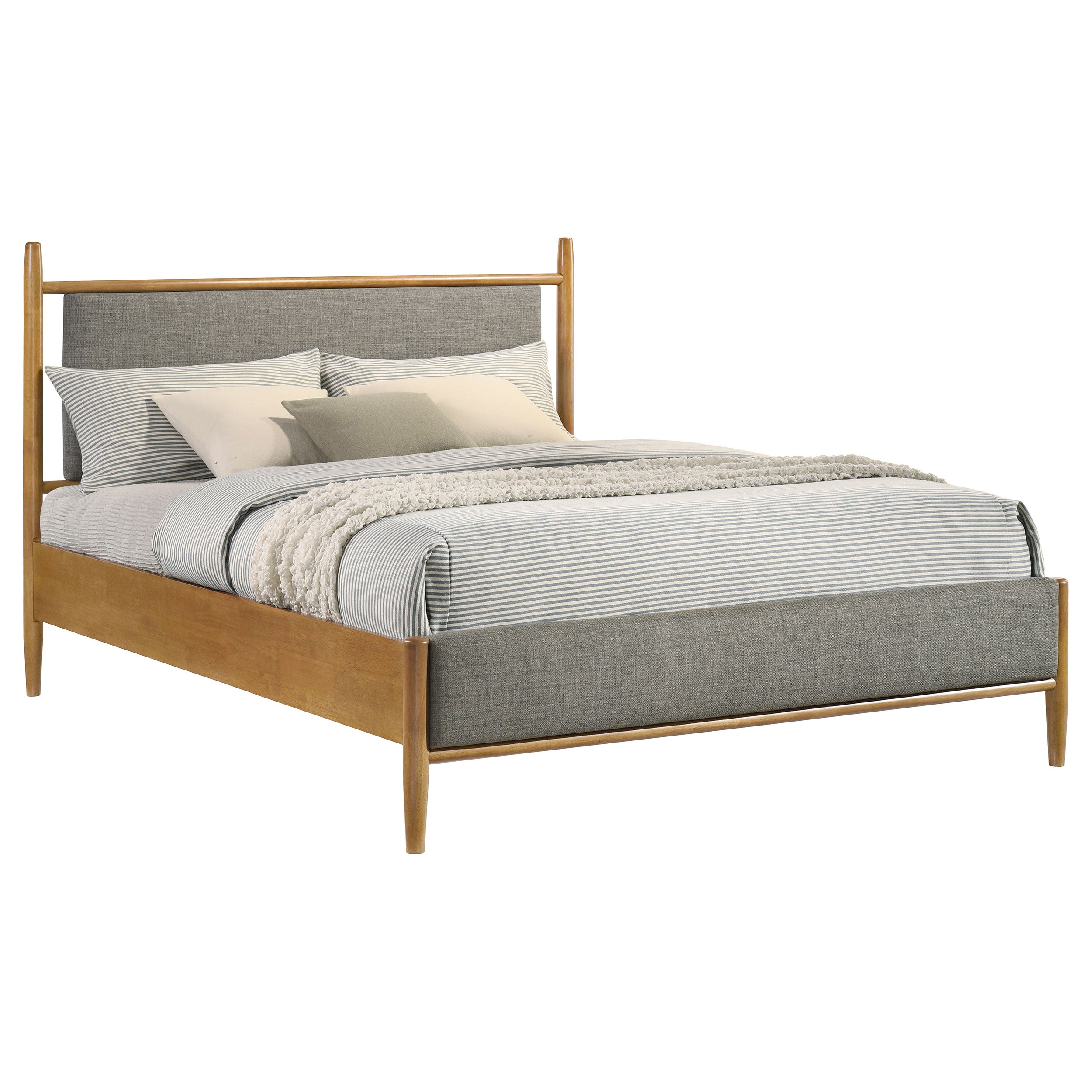 Mason 46-inch Queen Panel Platform Bed Grey and Light Brown-