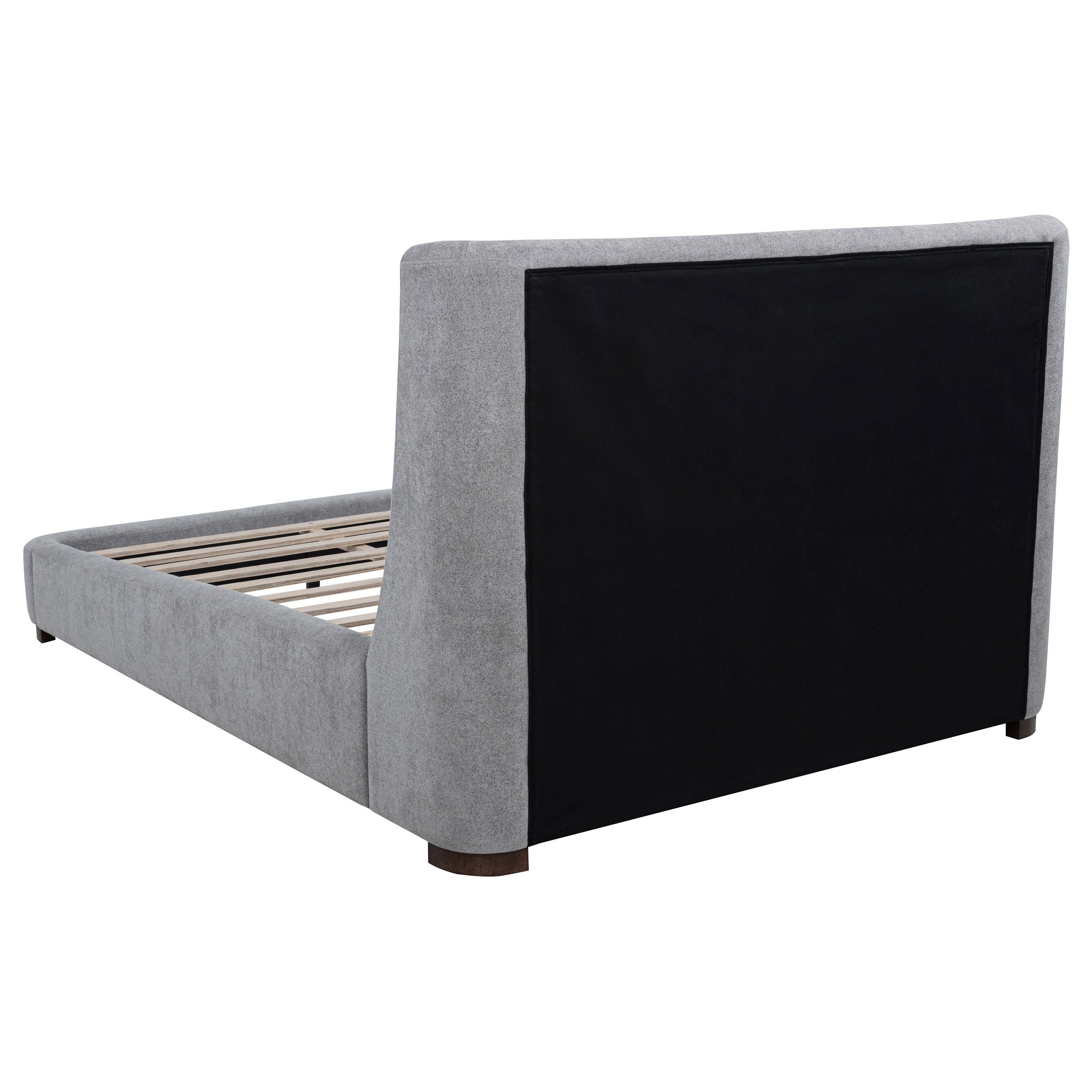 Rennes Upholstered Queen Wingback Platform Bed Grey-