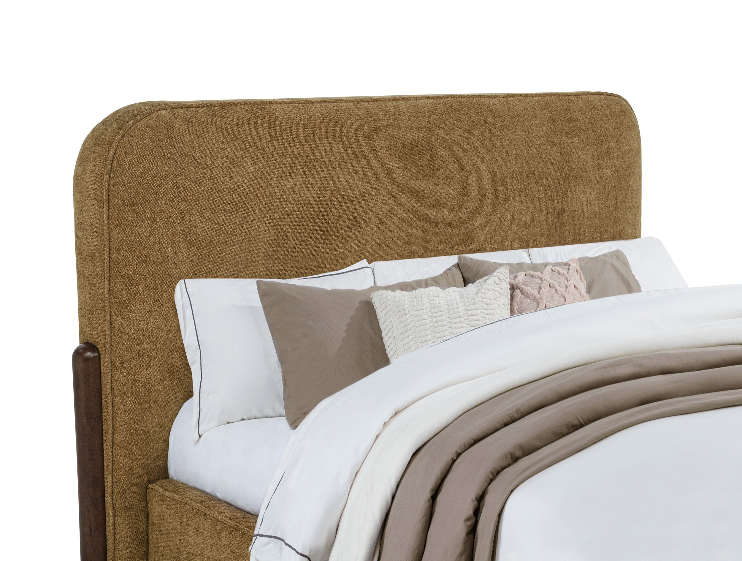 Baldacci Upholstered California King Platform Bed Curry and Walnut-