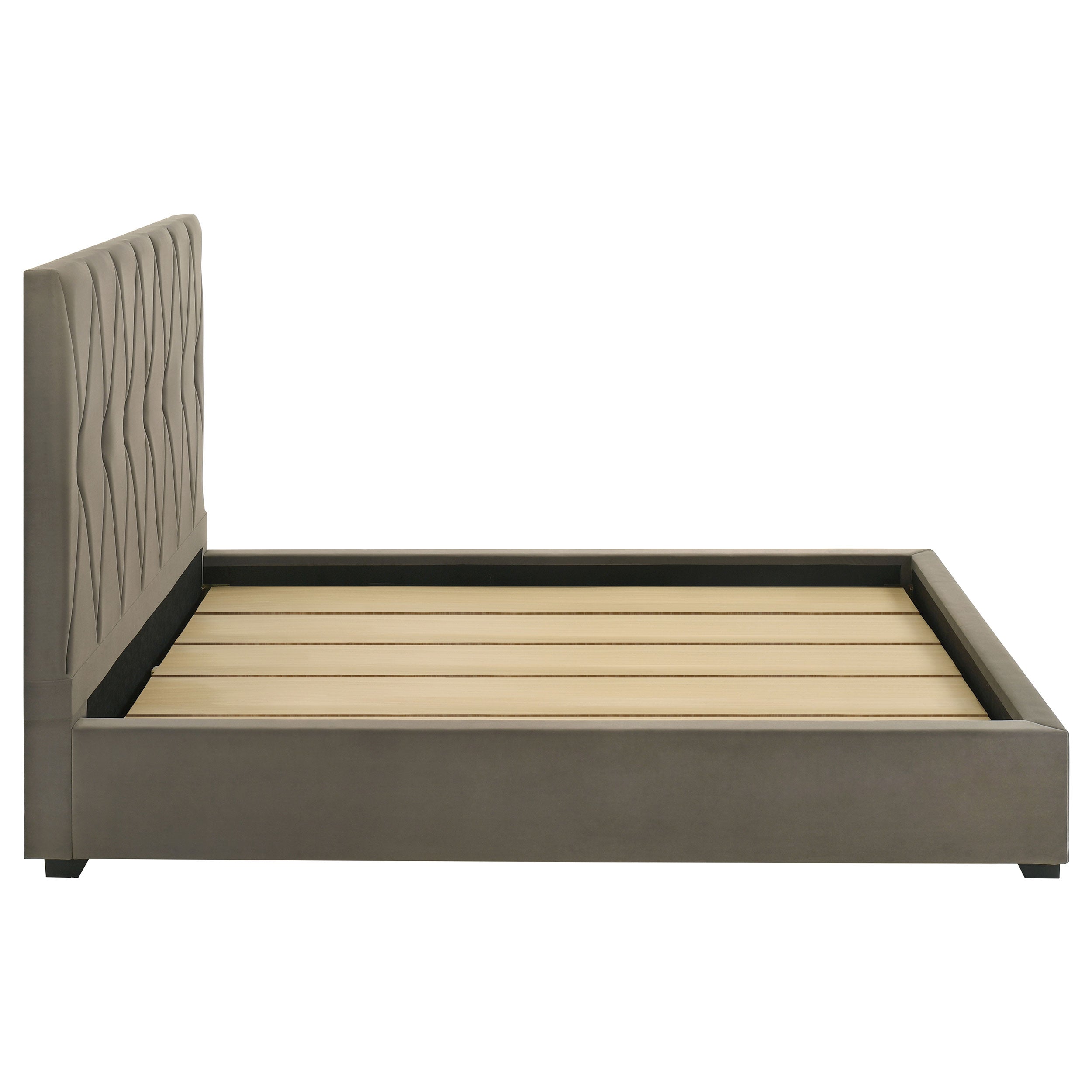 Delsea Upholstered Queen Panel Platform Bed Light Brown-