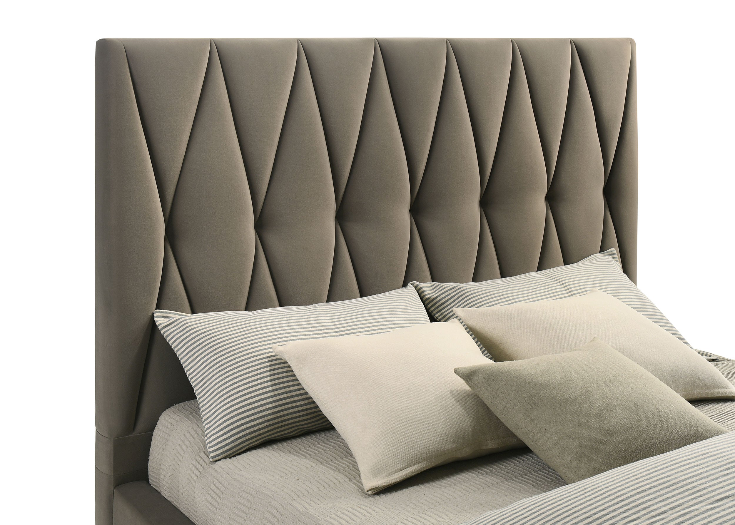 Delsea Upholstered Queen Panel Platform Bed Light Brown-