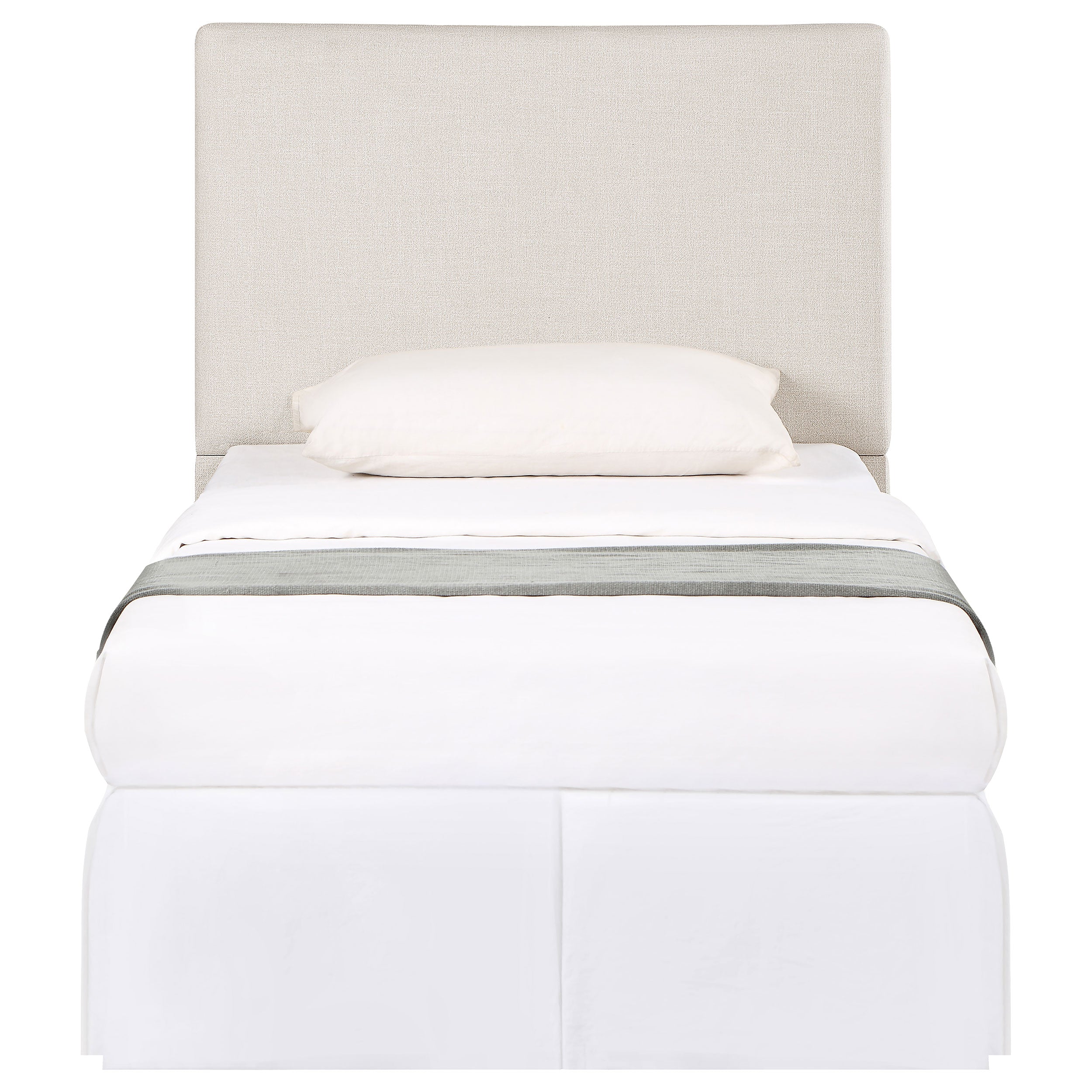 Pirro Upholstered Twin Panel Headboard Sand-CoasterEveryday