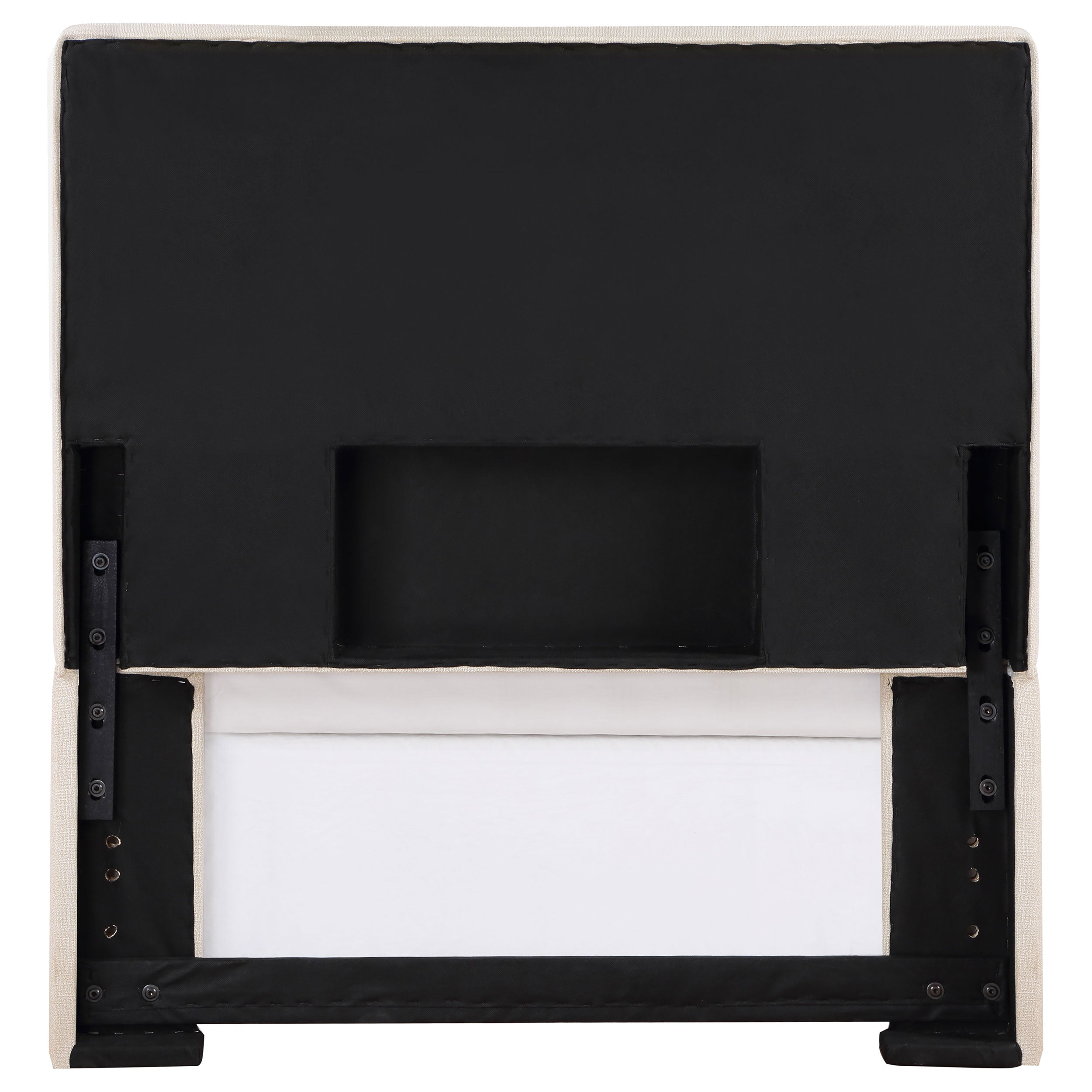 Pirro Upholstered Twin Panel Headboard Sand-CoasterEveryday