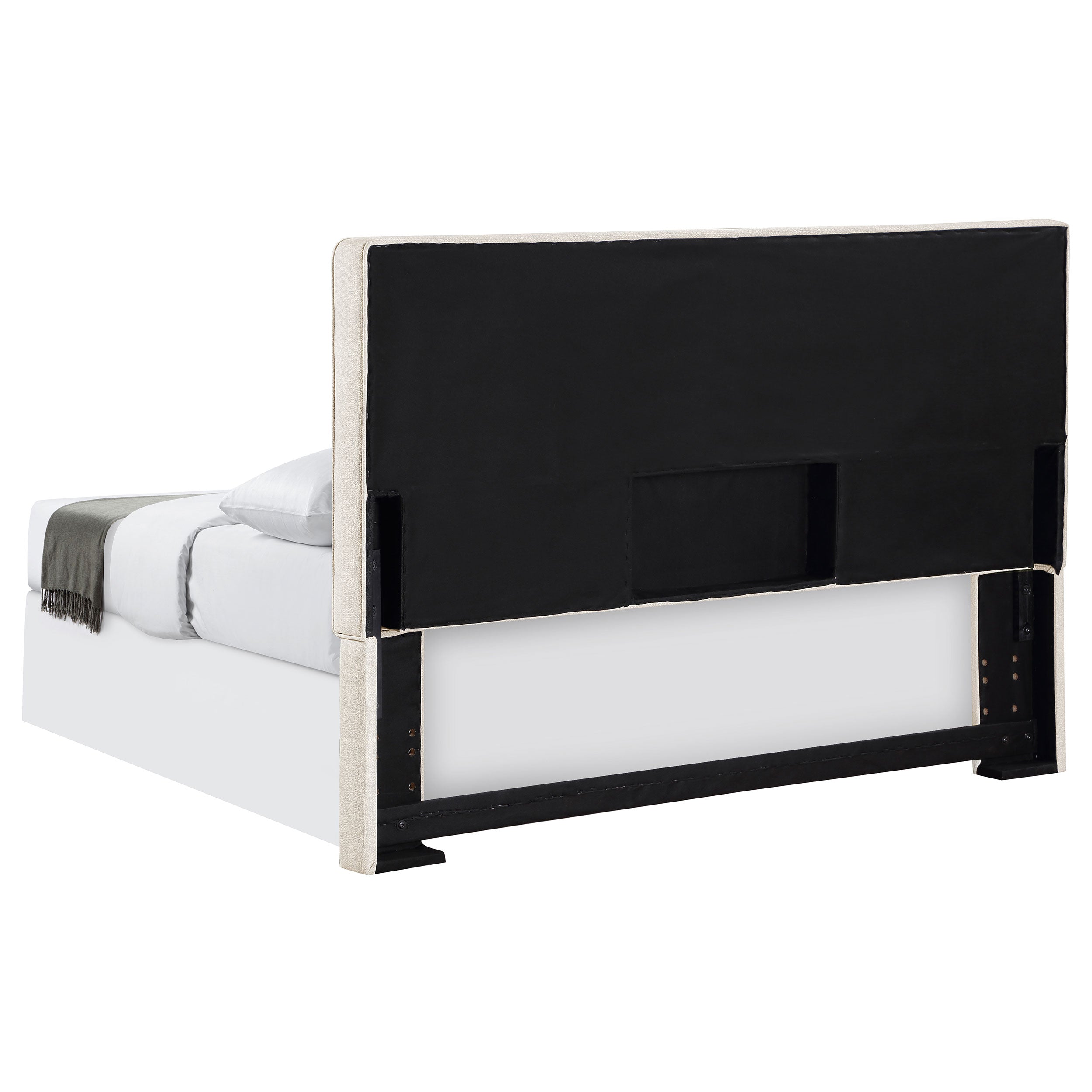 Kosmo Upholstered King Panel Headboard Sand-CoasterEveryday