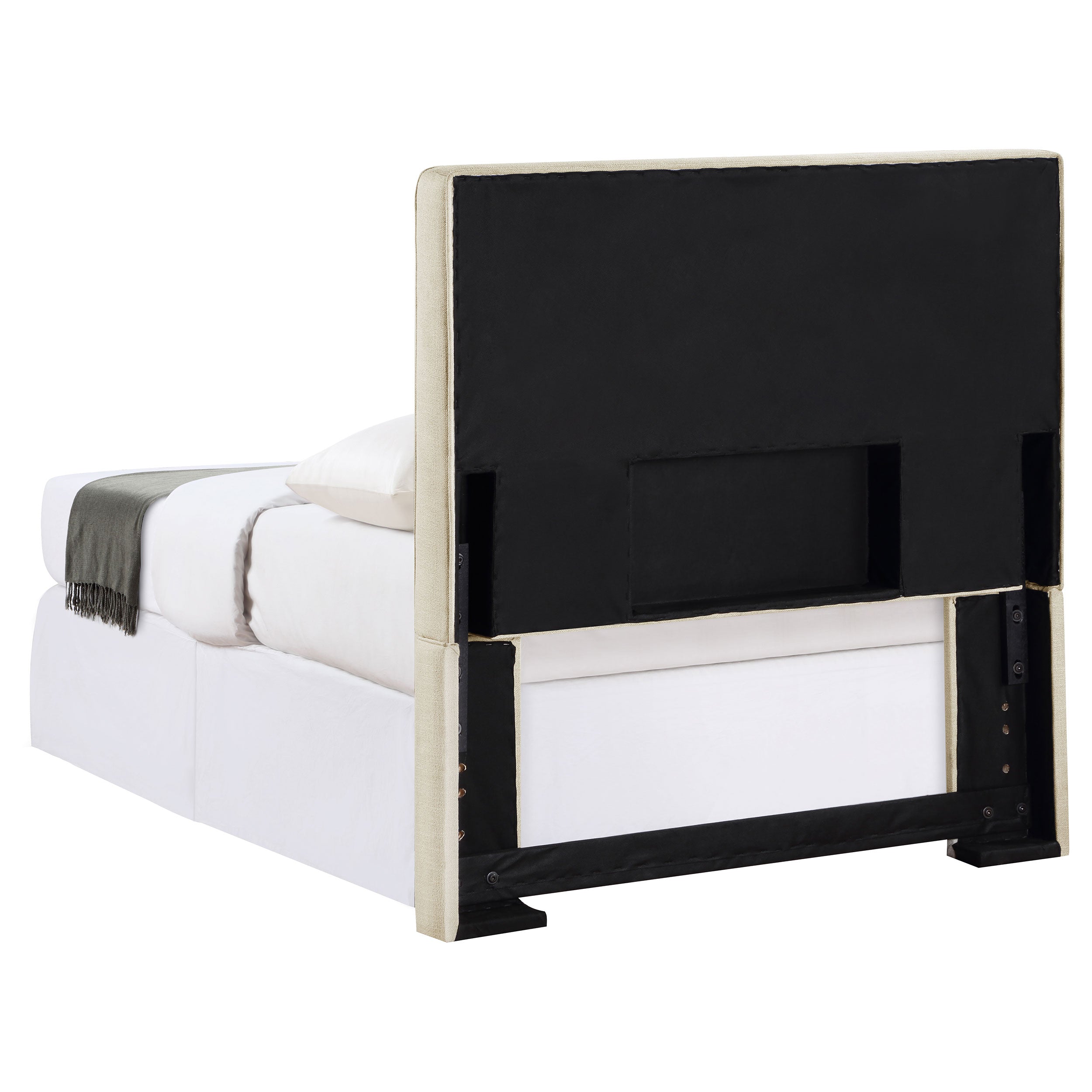 Kosmo Upholstered Twin Panel Headboard Sand-CoasterEveryday