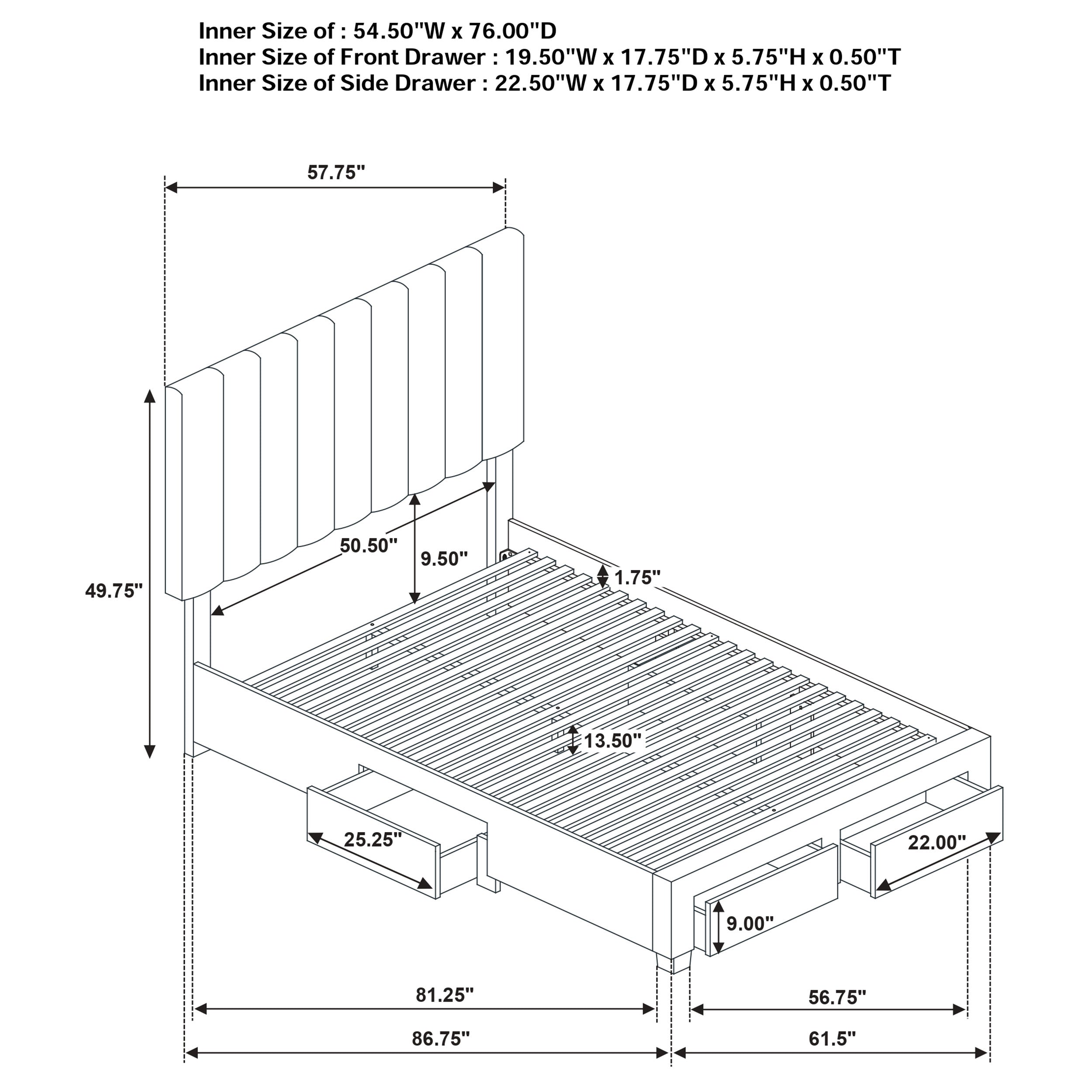 Wheatland 4-drawer Upholstered Full Storage Bed Light Brown-