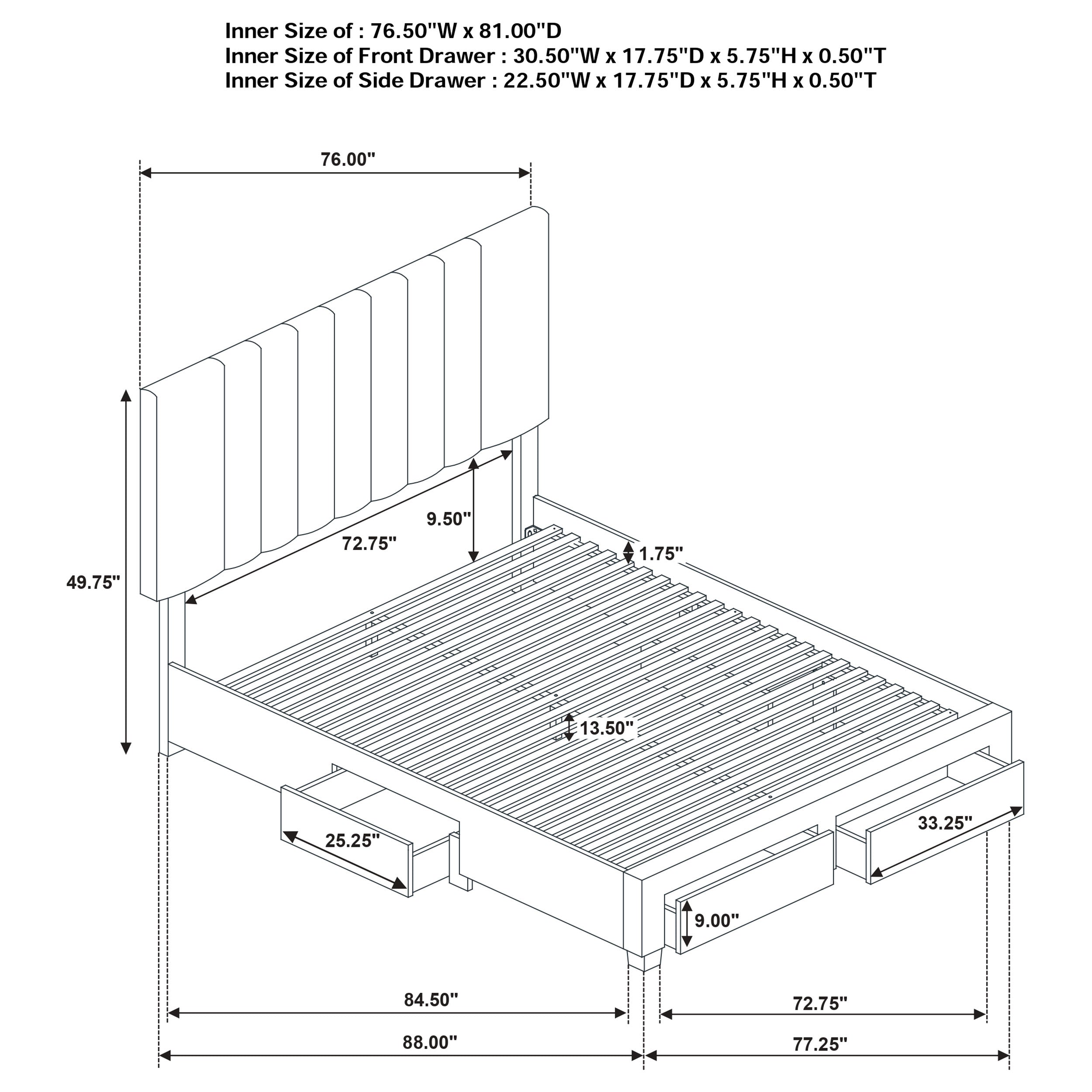Wheatland 4-drawer Upholstered Eastern King Storage Bed Brown-