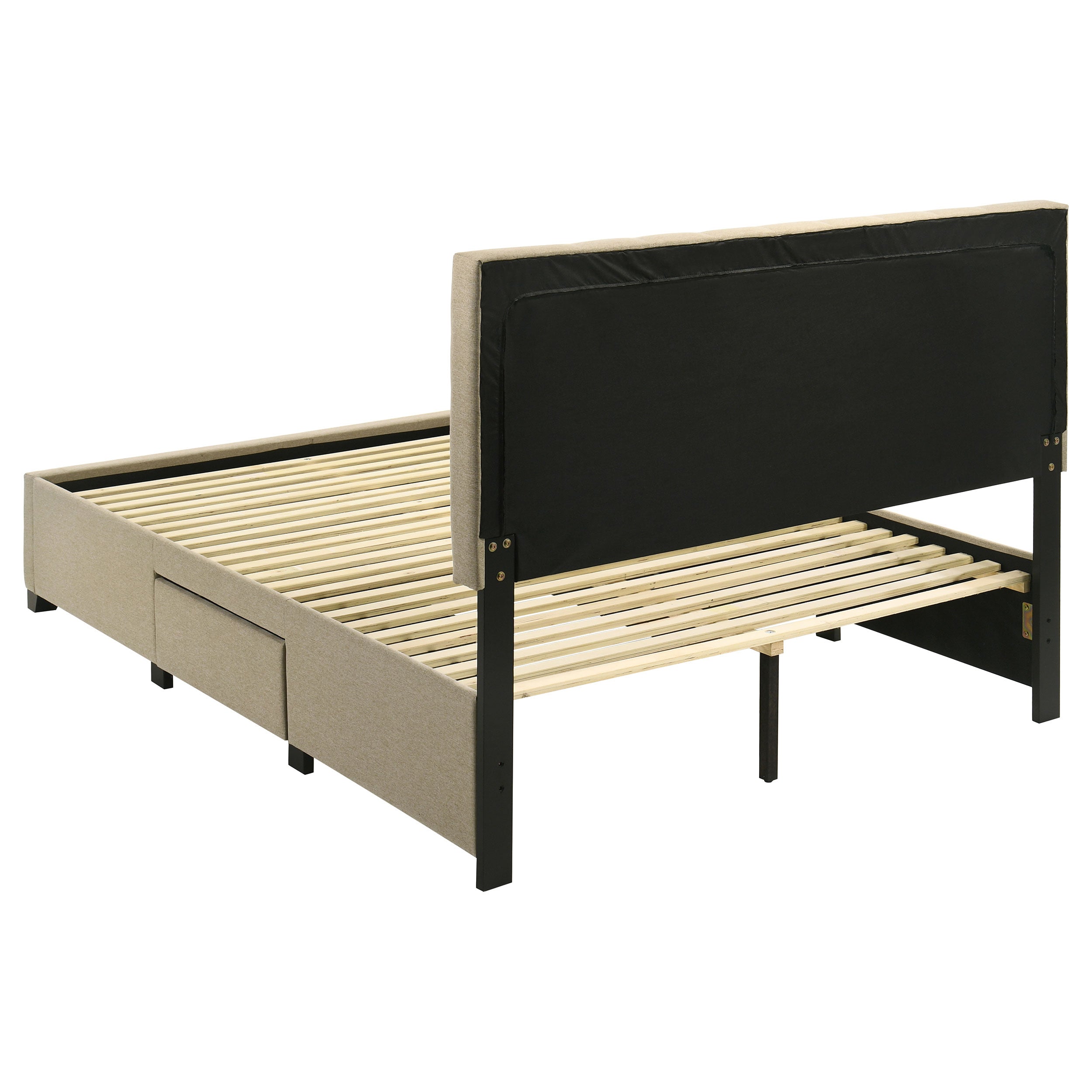 Wheatland 4-drawer Upholstered Queen Storage Bed Light Brown-