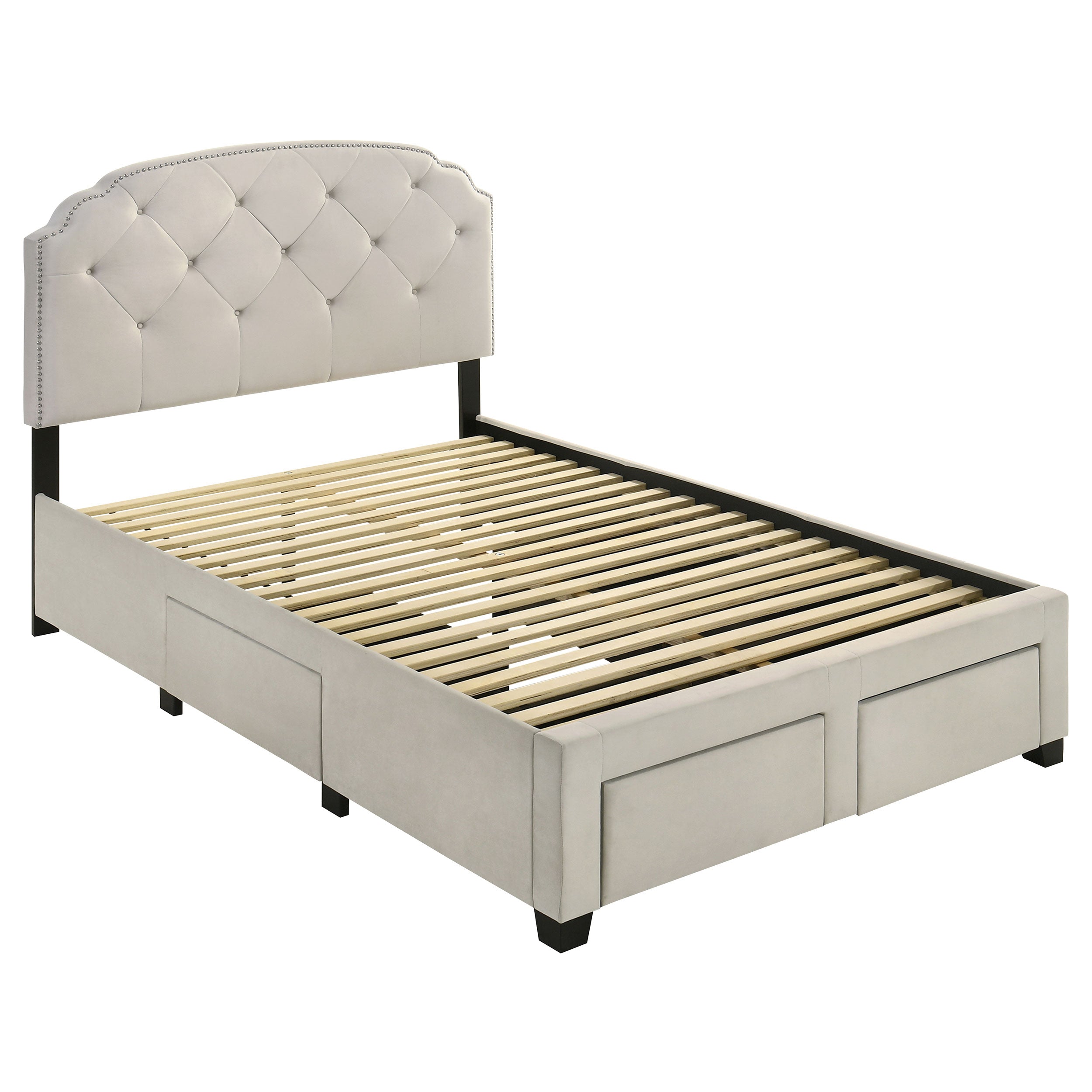 Marianna 4-drawer Upholstered Full Storage Bed Cream-