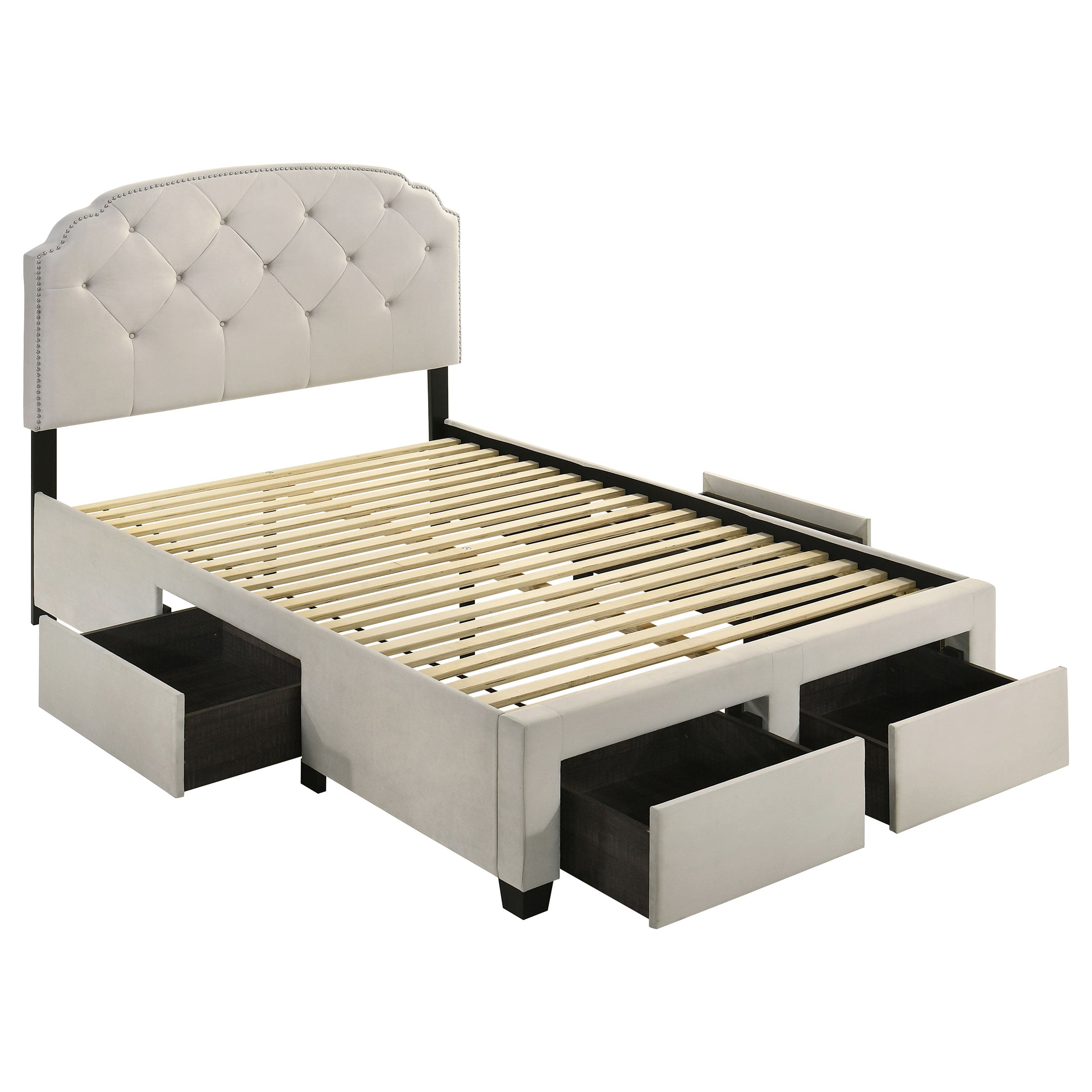 Marianna 4-drawer Upholstered Full Storage Bed Cream-