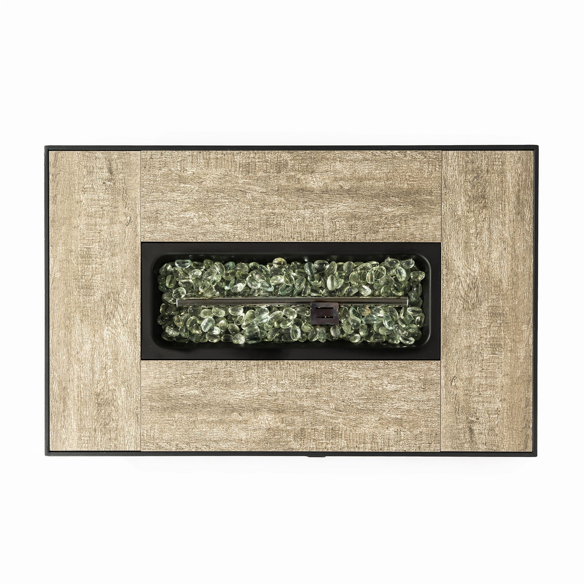 32' Propane Gas Fire Pit Table with Wicker Base and Propane Tank Cover