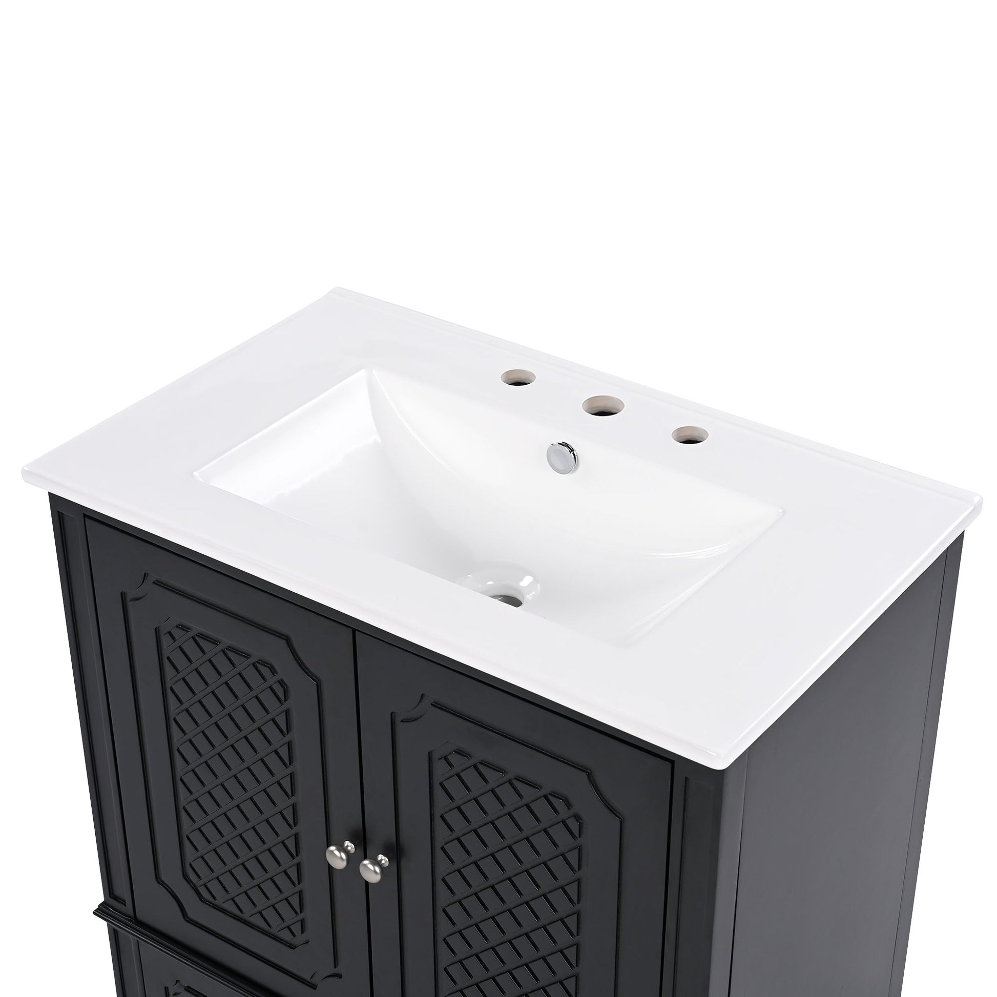 Vintage Style Bathroom Vanity With Sink, Multi Functional Storage, Soft-Closing Door - Best Buy Furniture