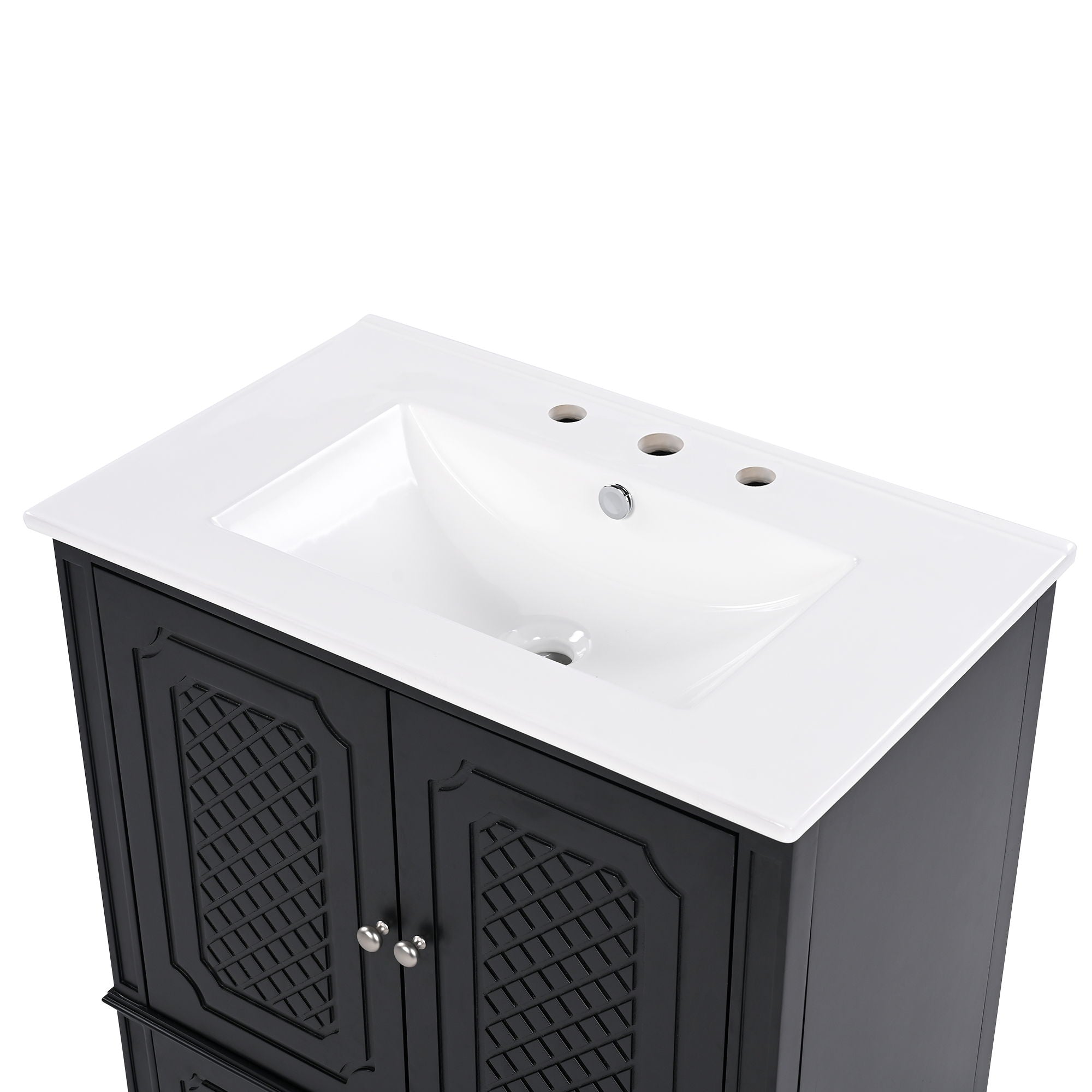 Vintage Style Bathroom Vanity With Sink, Multi Functional Storage, Soft-Closing Door - Best Buy Furniture