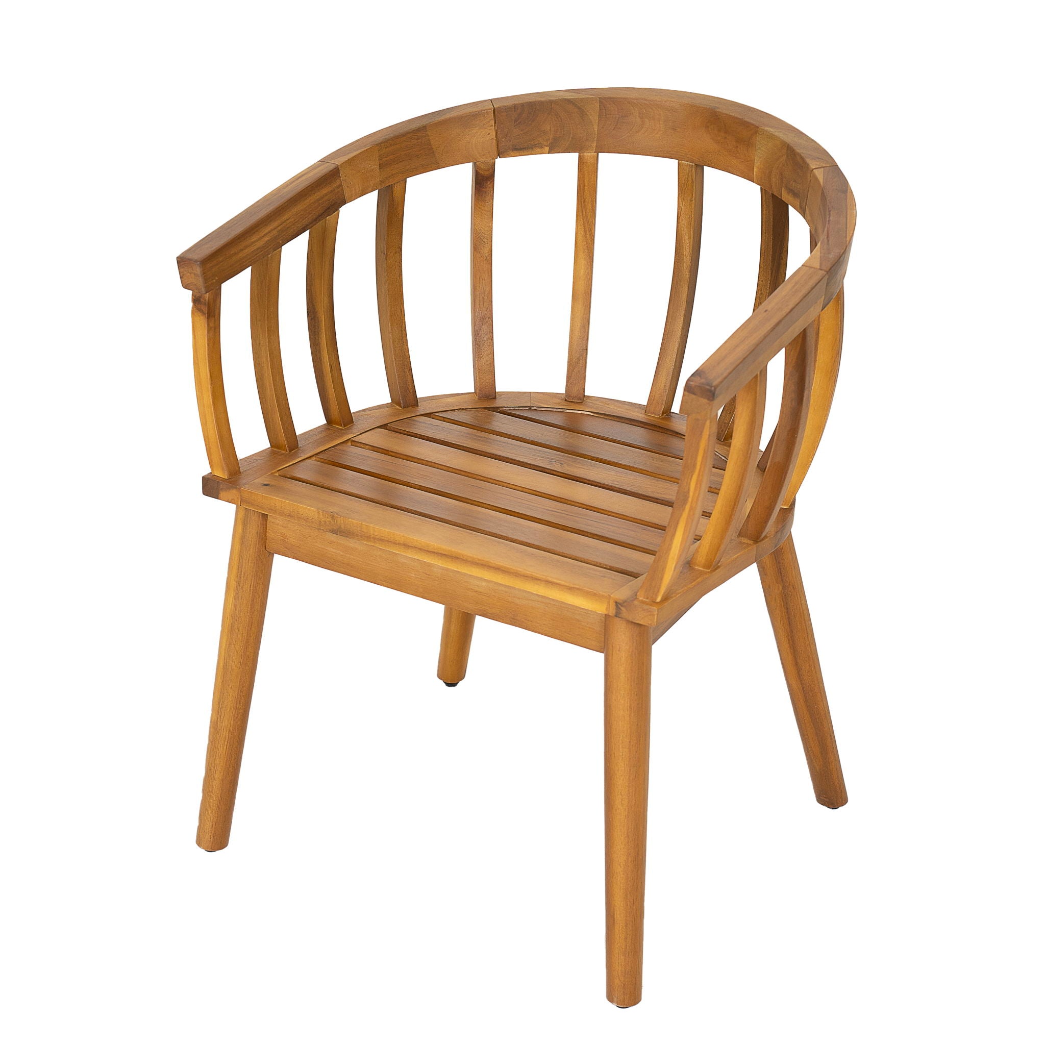 Klismos - Dining Armchair (Set of 2) - Teak / Beige