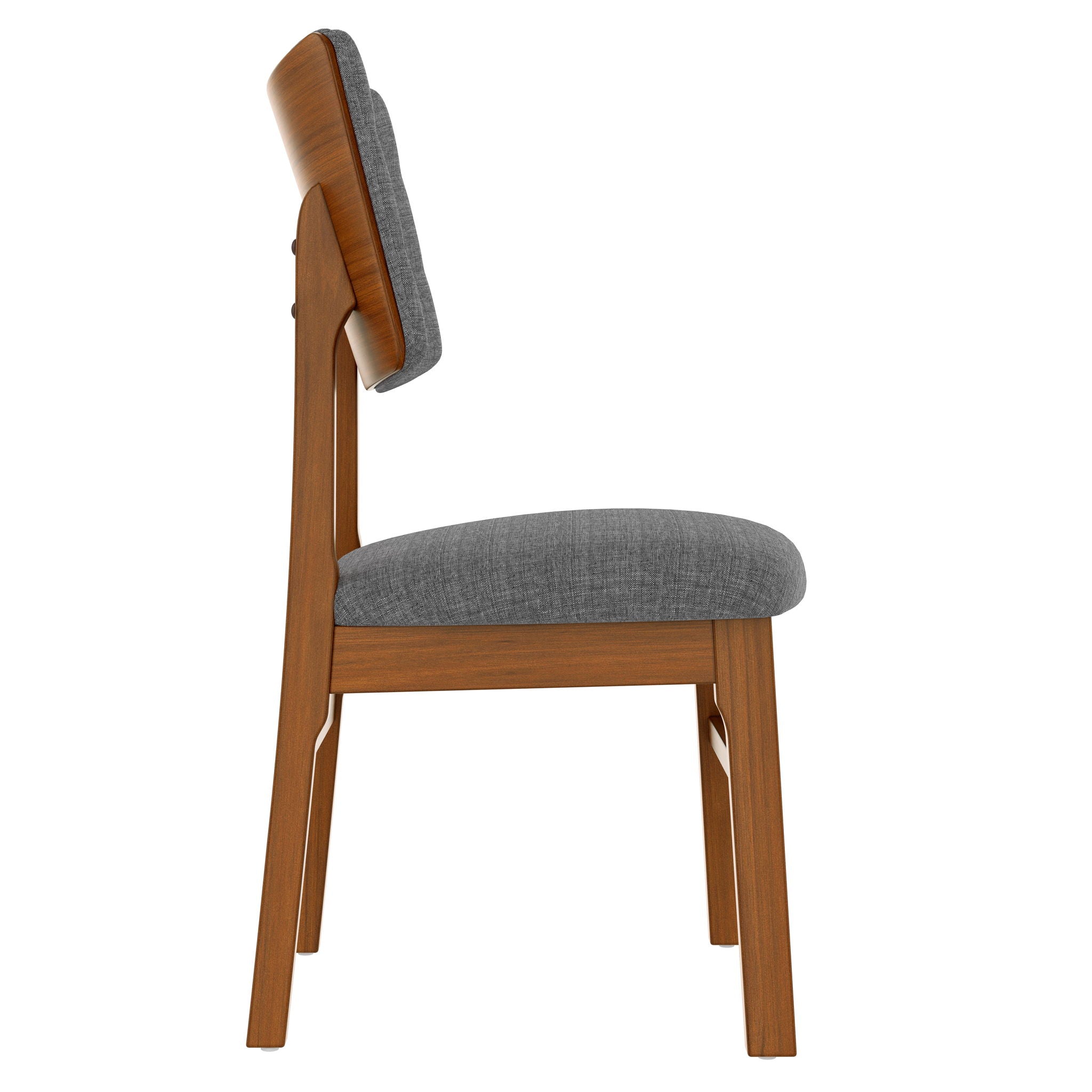 Dining Chairs (Set of 4), Wooden Dining Chair Armless, Mid Century Modern Upholstered Seat Cushion Dining Room Chair For Home Kitchen Dining Room Restaurant - Brown / Gray